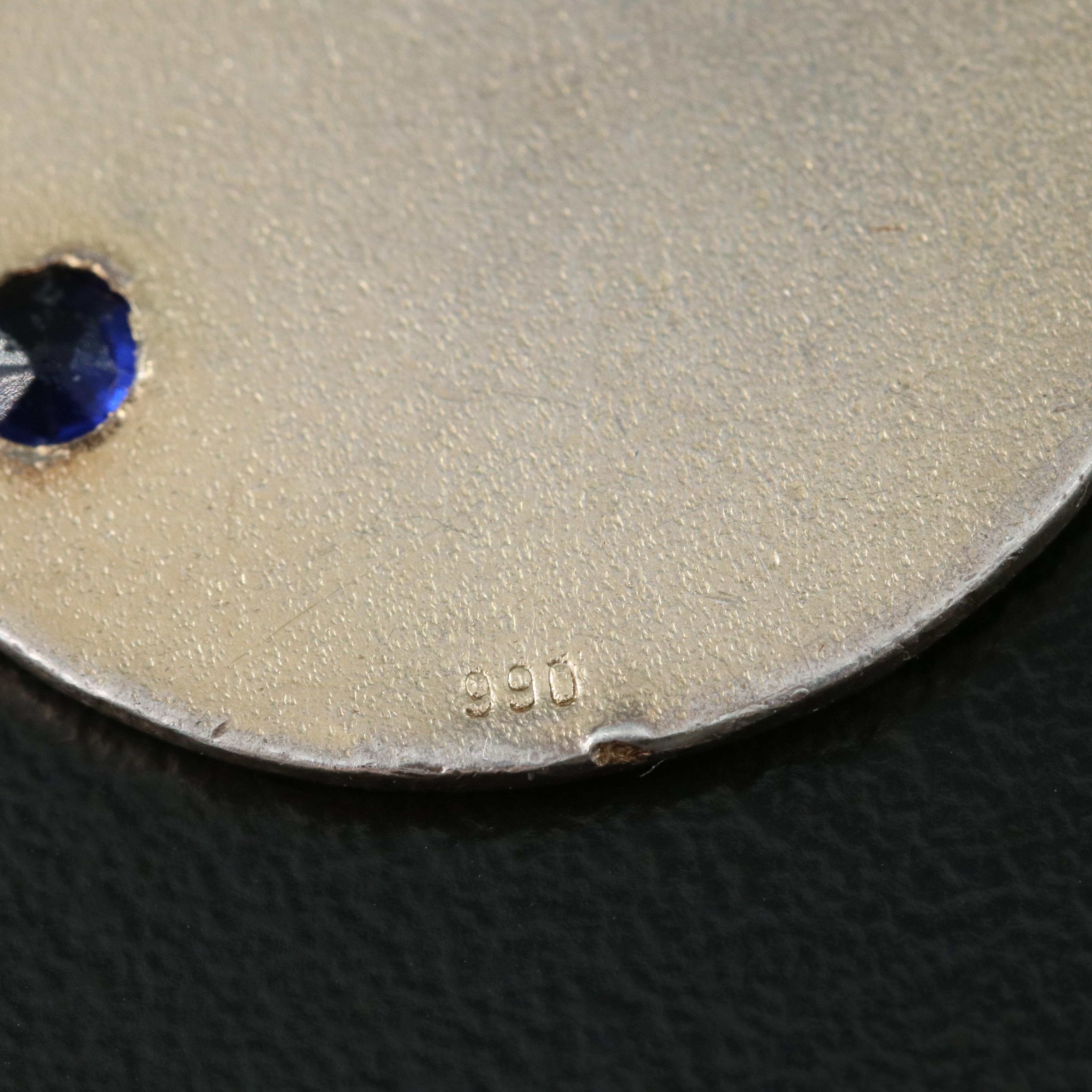 990 Silver Garnet Glass Doublet Profile Pendant