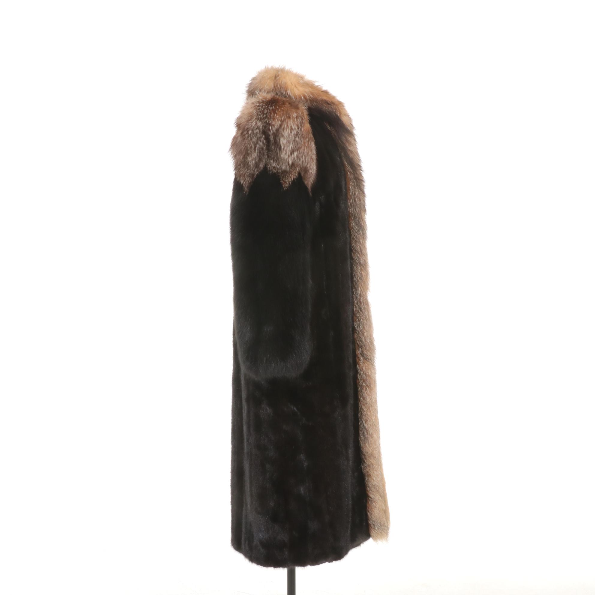 Mink and Fox Fur Full Length Coat
