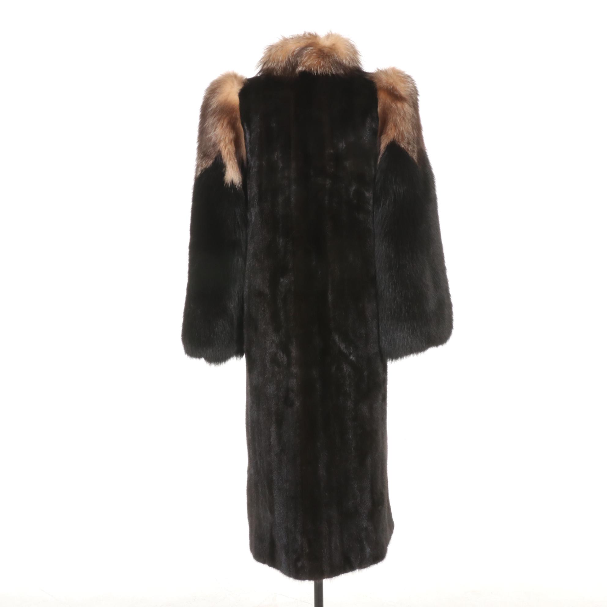 Mink and Fox Fur Full Length Coat