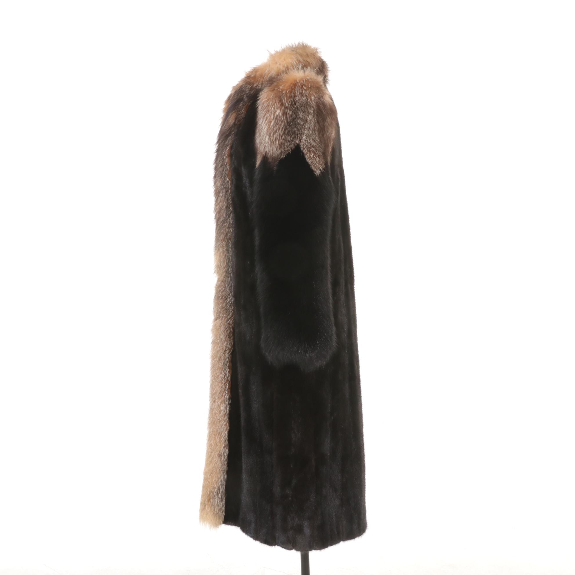 Mink and Fox Fur Full Length Coat