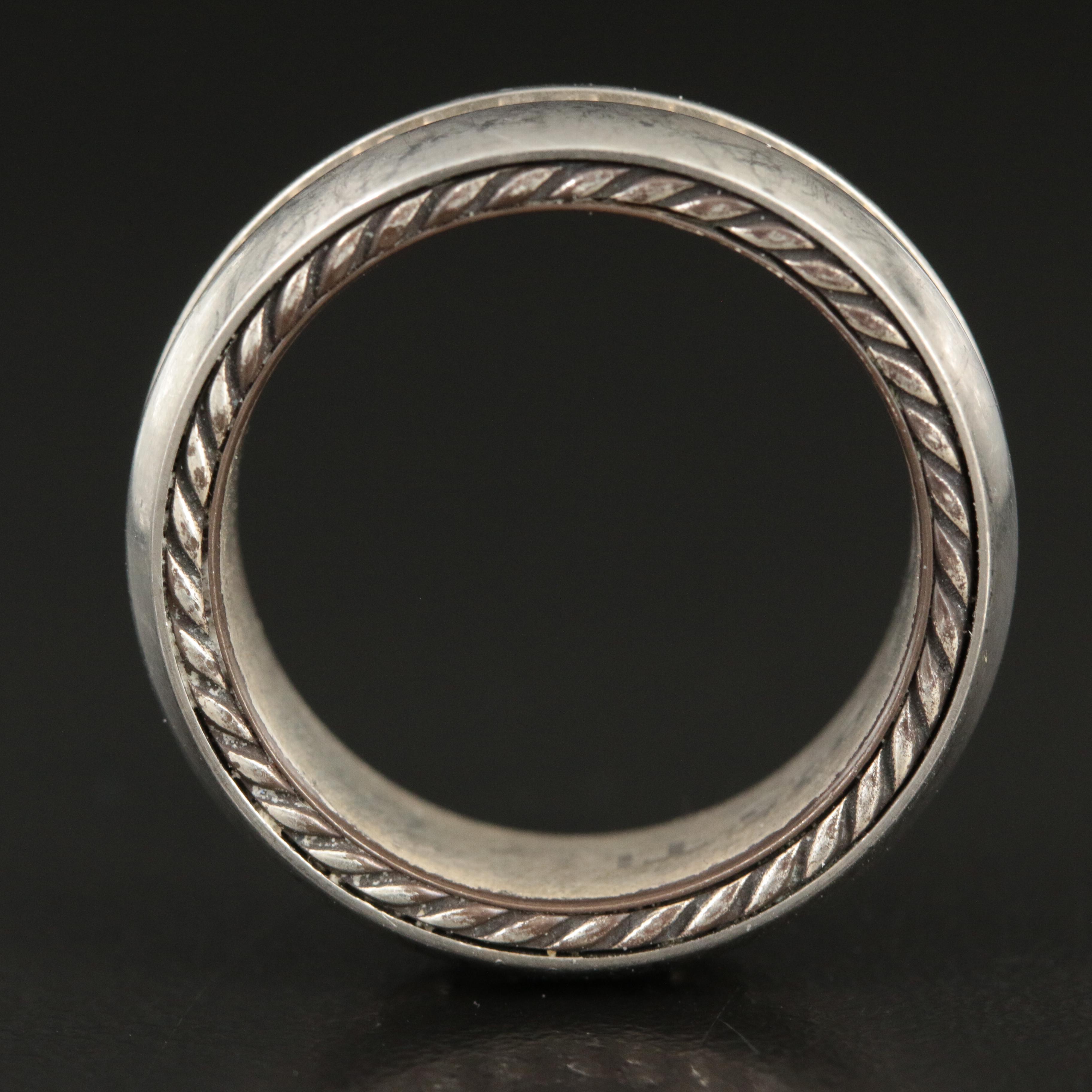 David Yurman "Streamline" Sterling, Titanium and 1.23 CTW Diamond Eternity Band