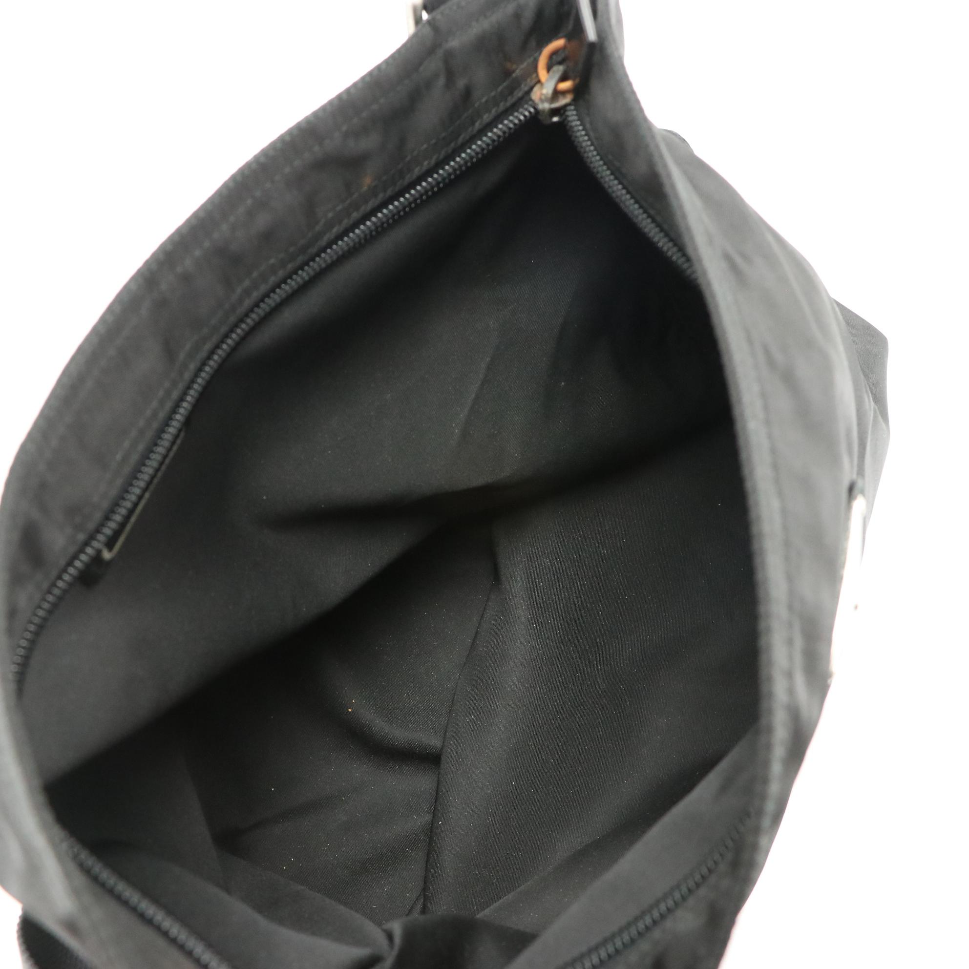 Prada Black Tessuto Nylon Flat Messenger Crossbody Bag