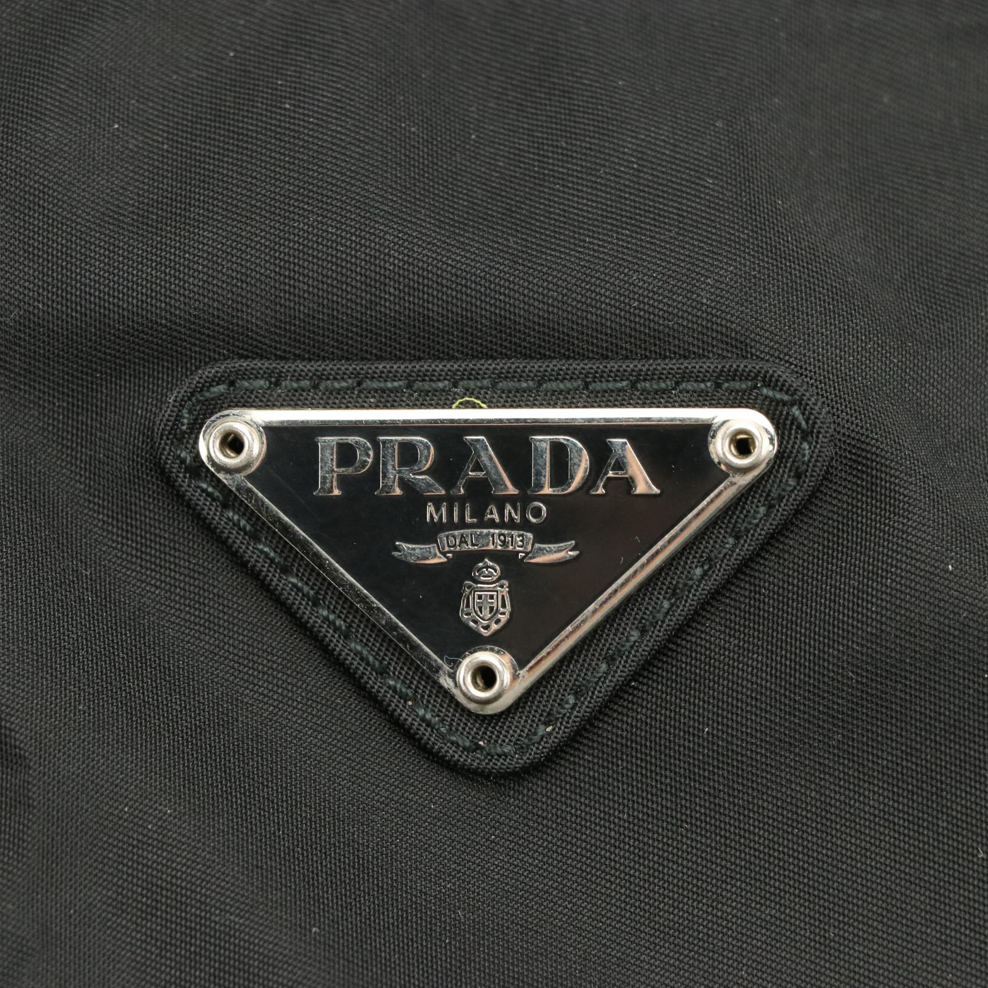 Prada Black Tessuto Nylon Flat Messenger Crossbody Bag