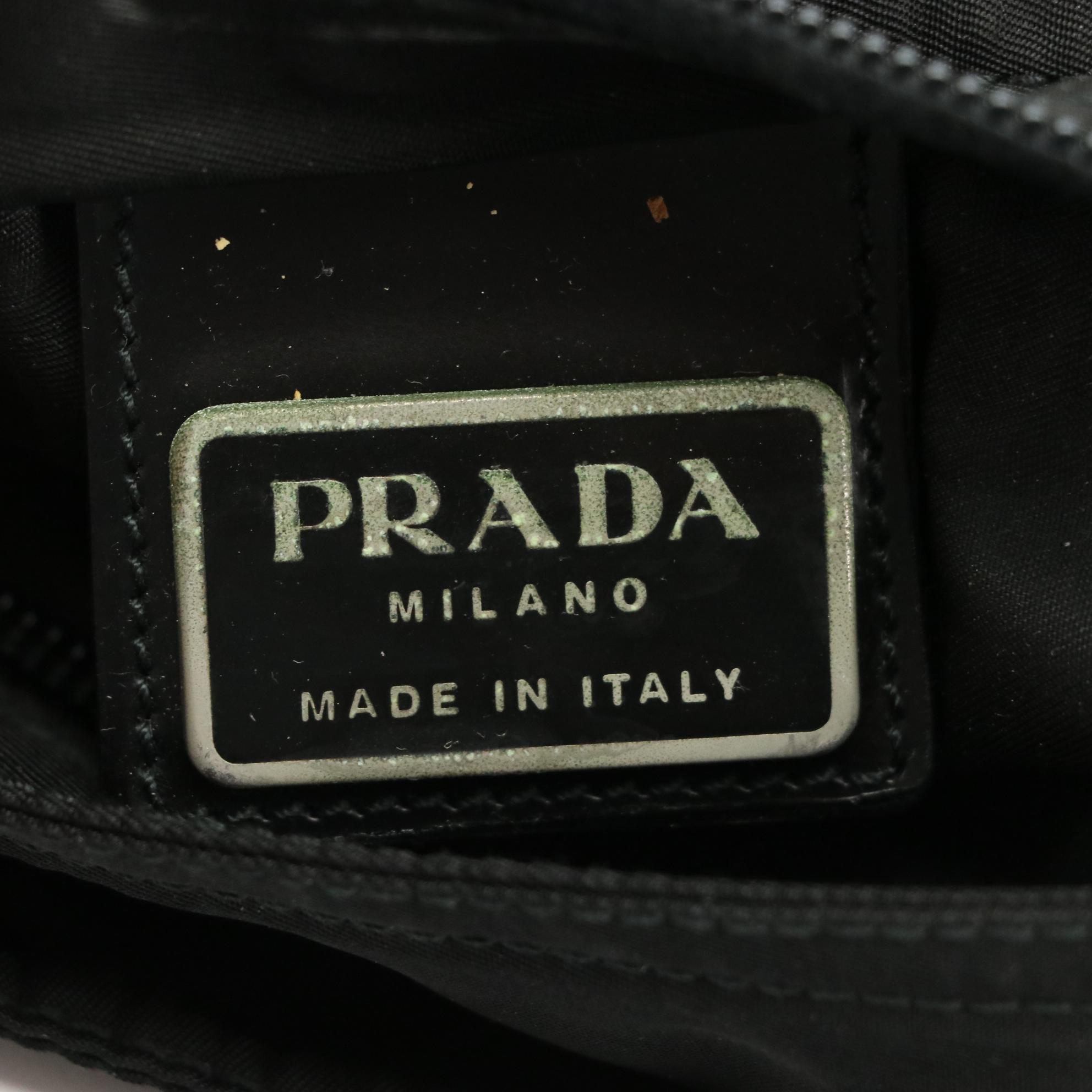 Prada Black Tessuto Nylon Flat Messenger Crossbody Bag