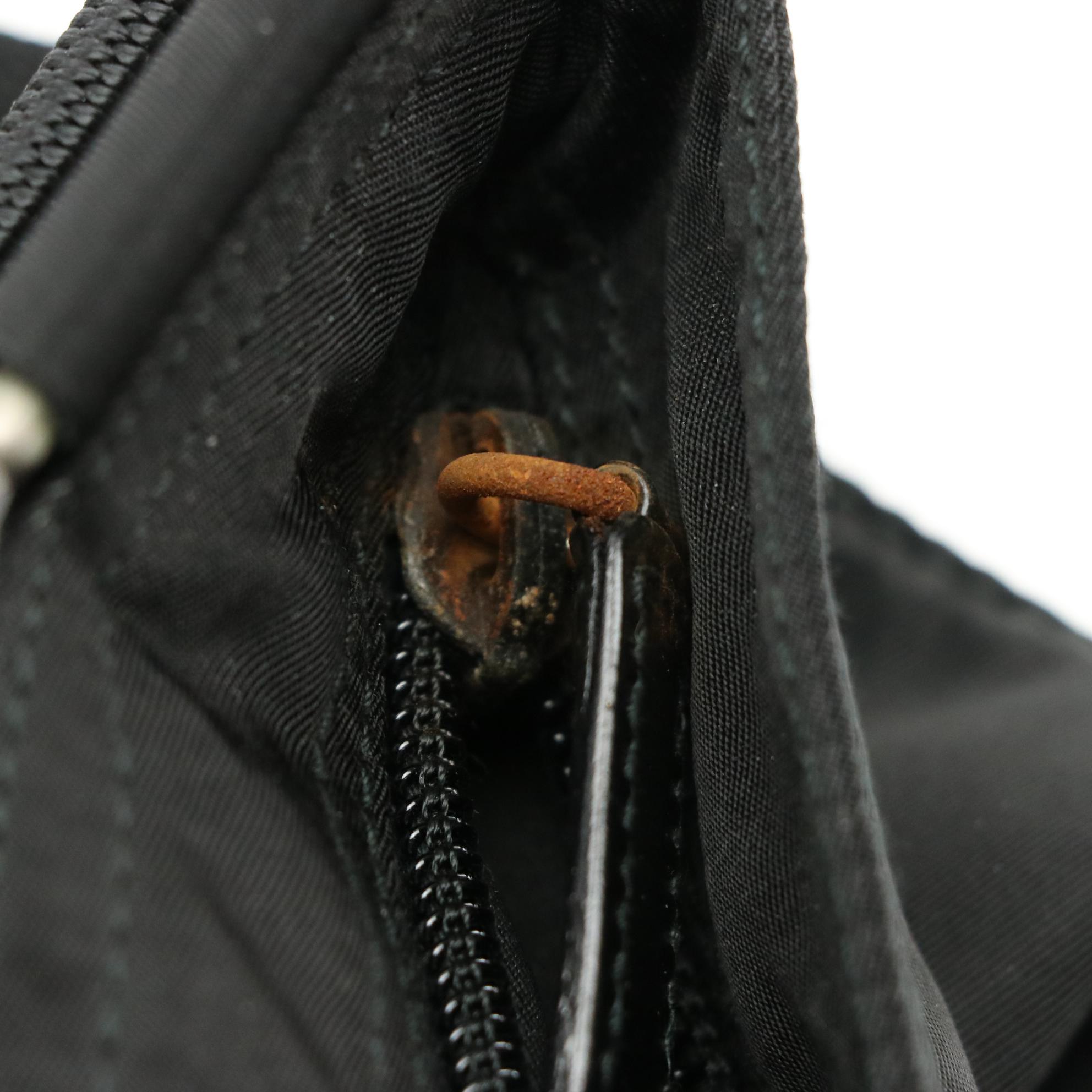 Prada Black Tessuto Nylon Flat Messenger Crossbody Bag