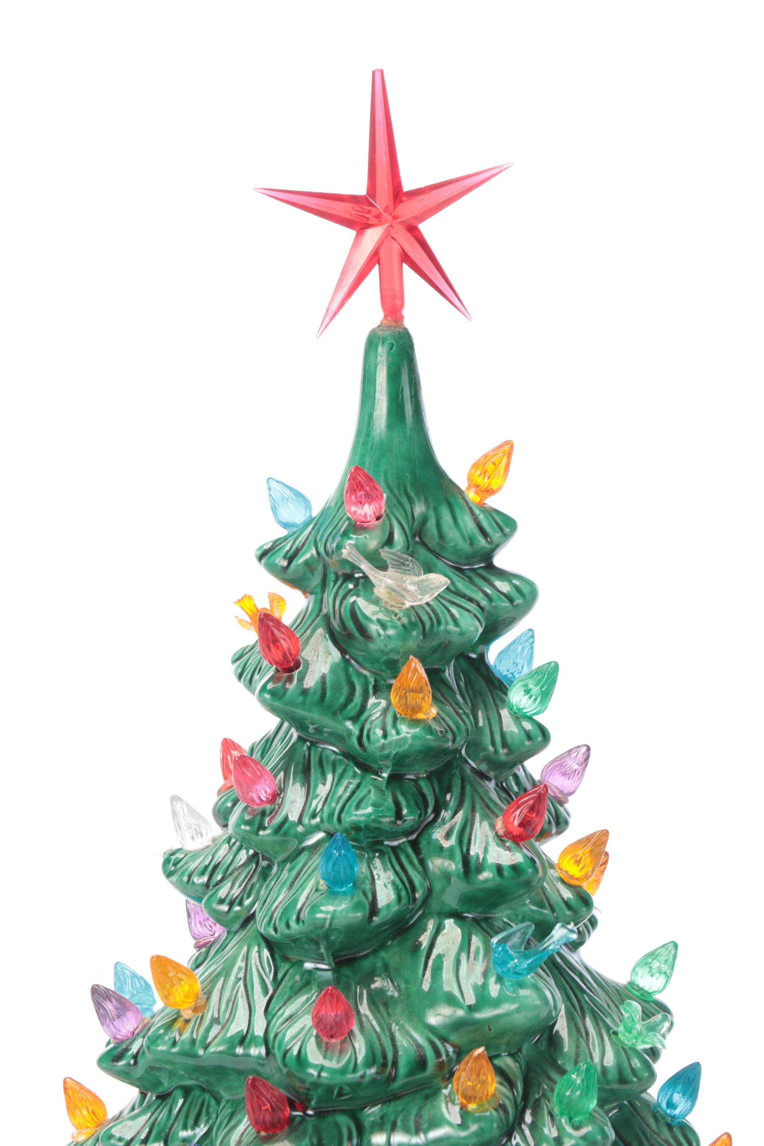 Holland Mold Glazed Ceramic Lighted Christmas Tree