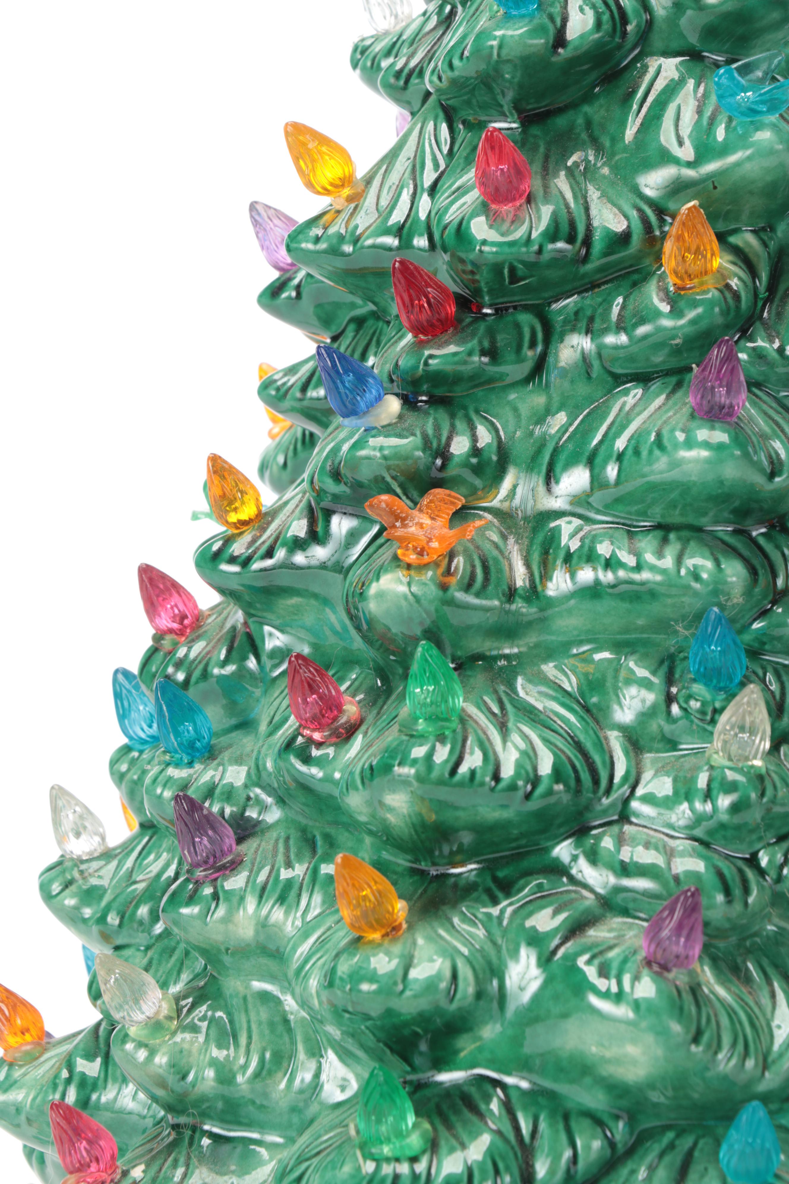Holland Mold Glazed Ceramic Lighted Christmas Tree