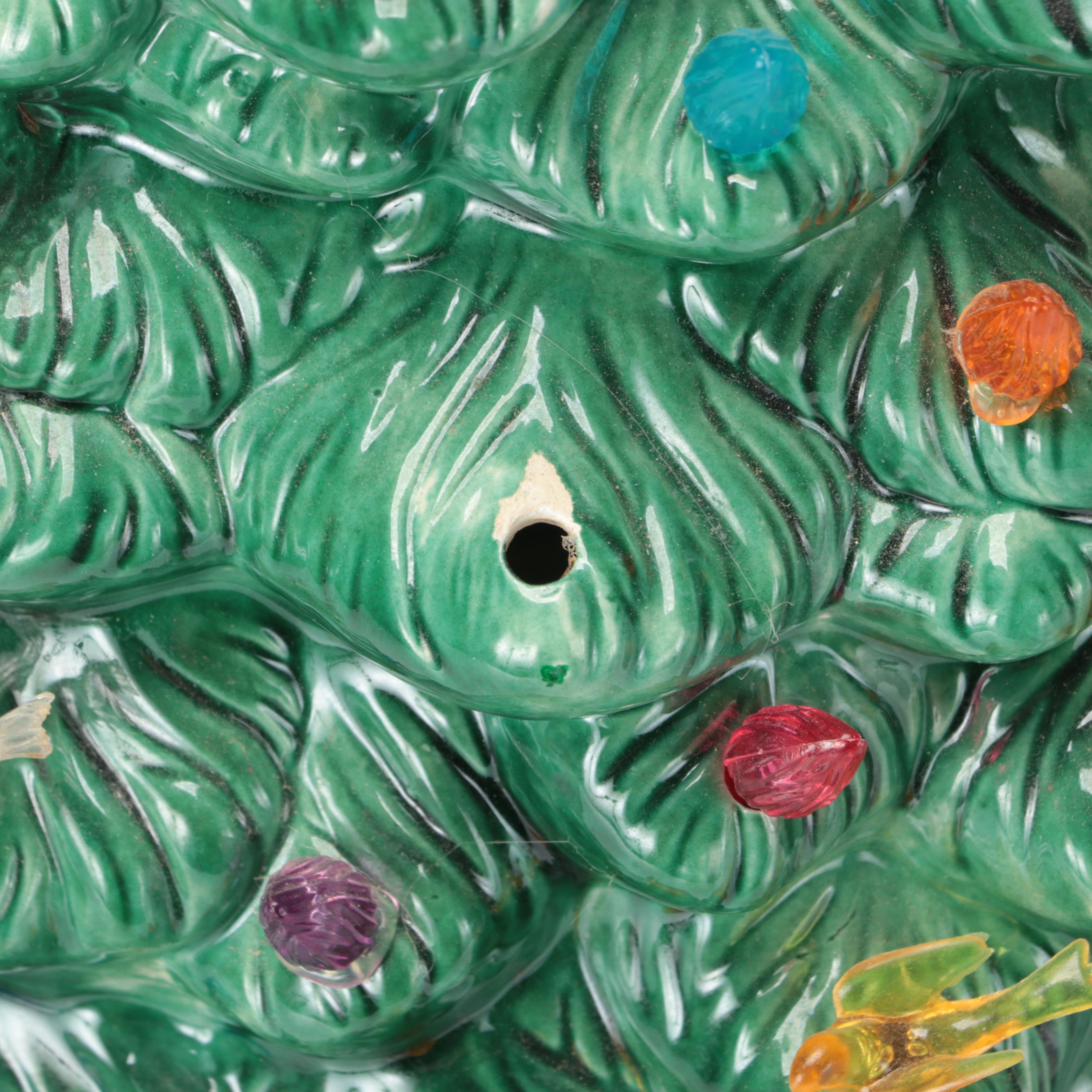 Holland Mold Glazed Ceramic Lighted Christmas Tree