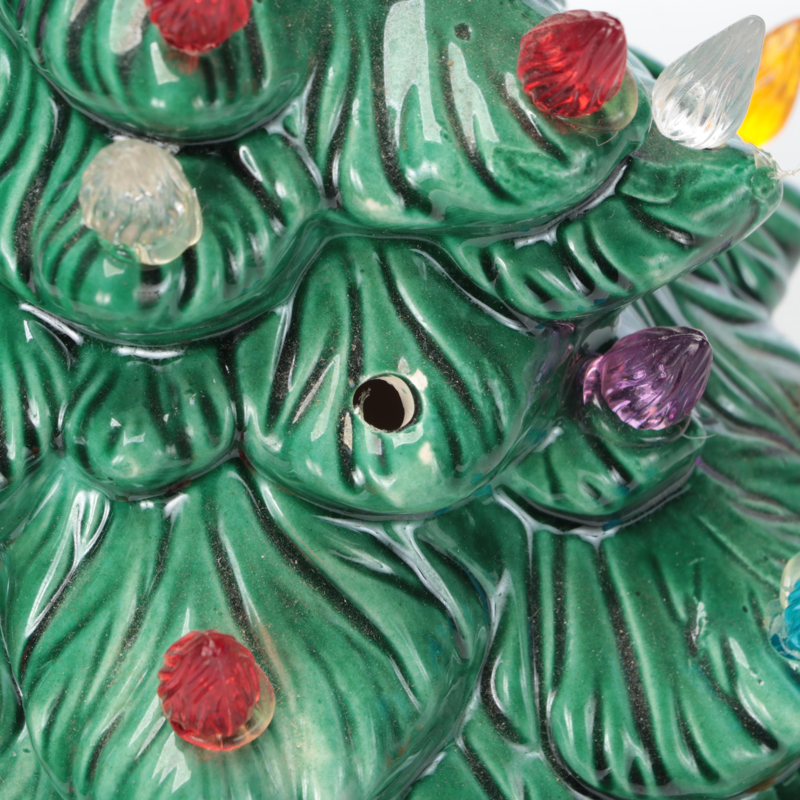 Holland Mold Glazed Ceramic Lighted Christmas Tree