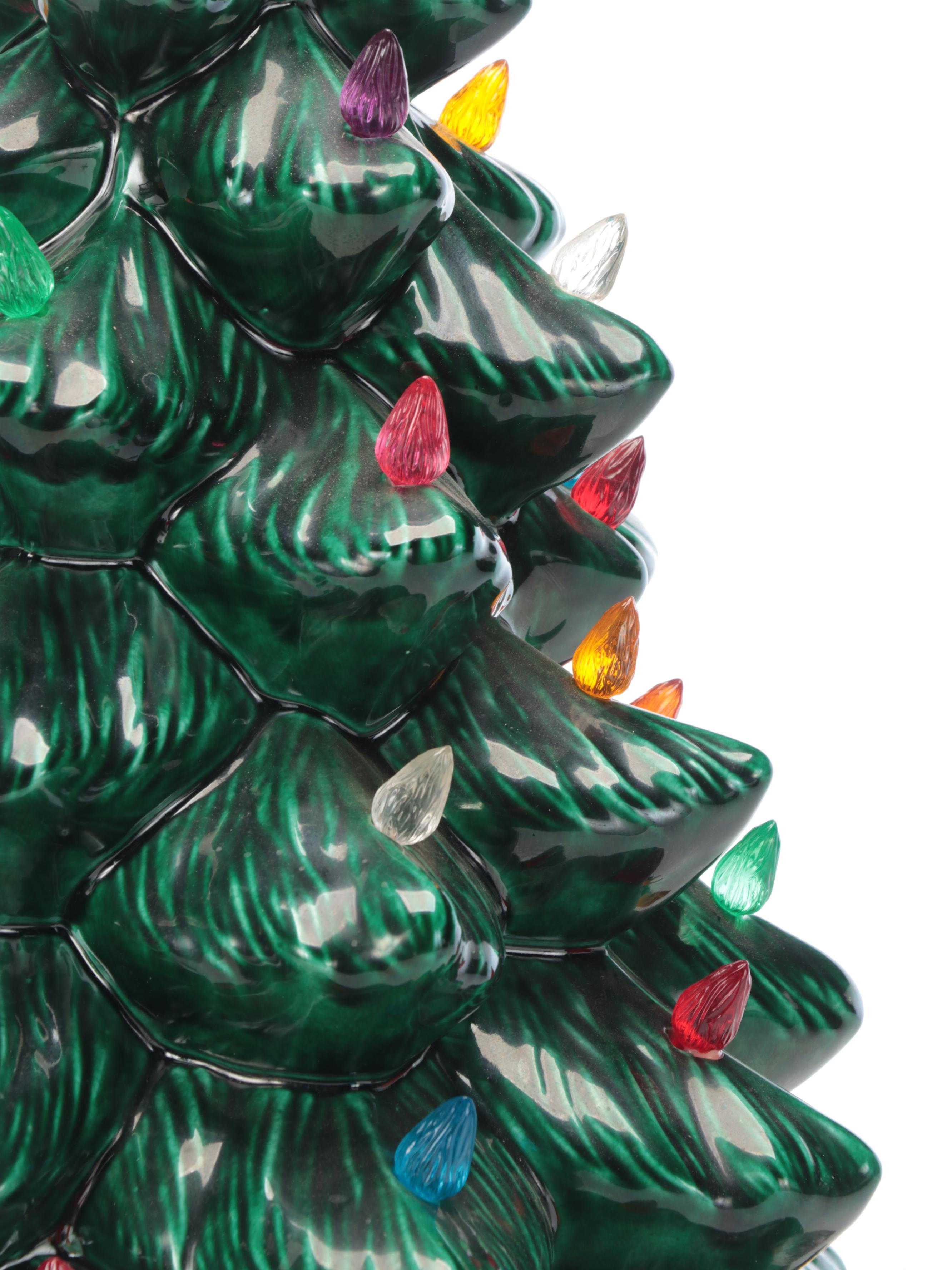Glazed Ceramic Illuminated Christmas Tree