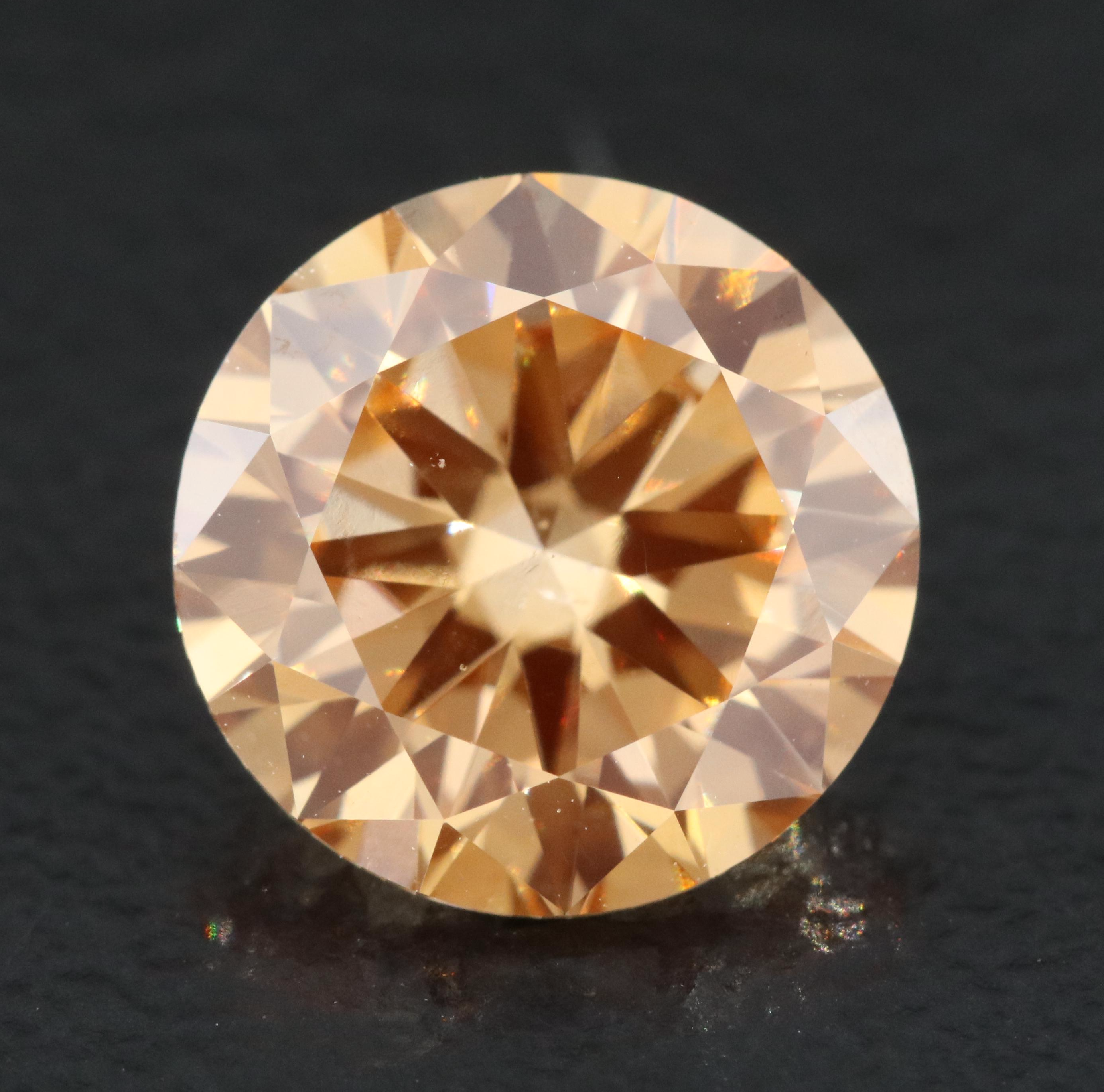 Loose 2.00 CT (Origin Undetermined) Fancy Yellowish Orange Diamond