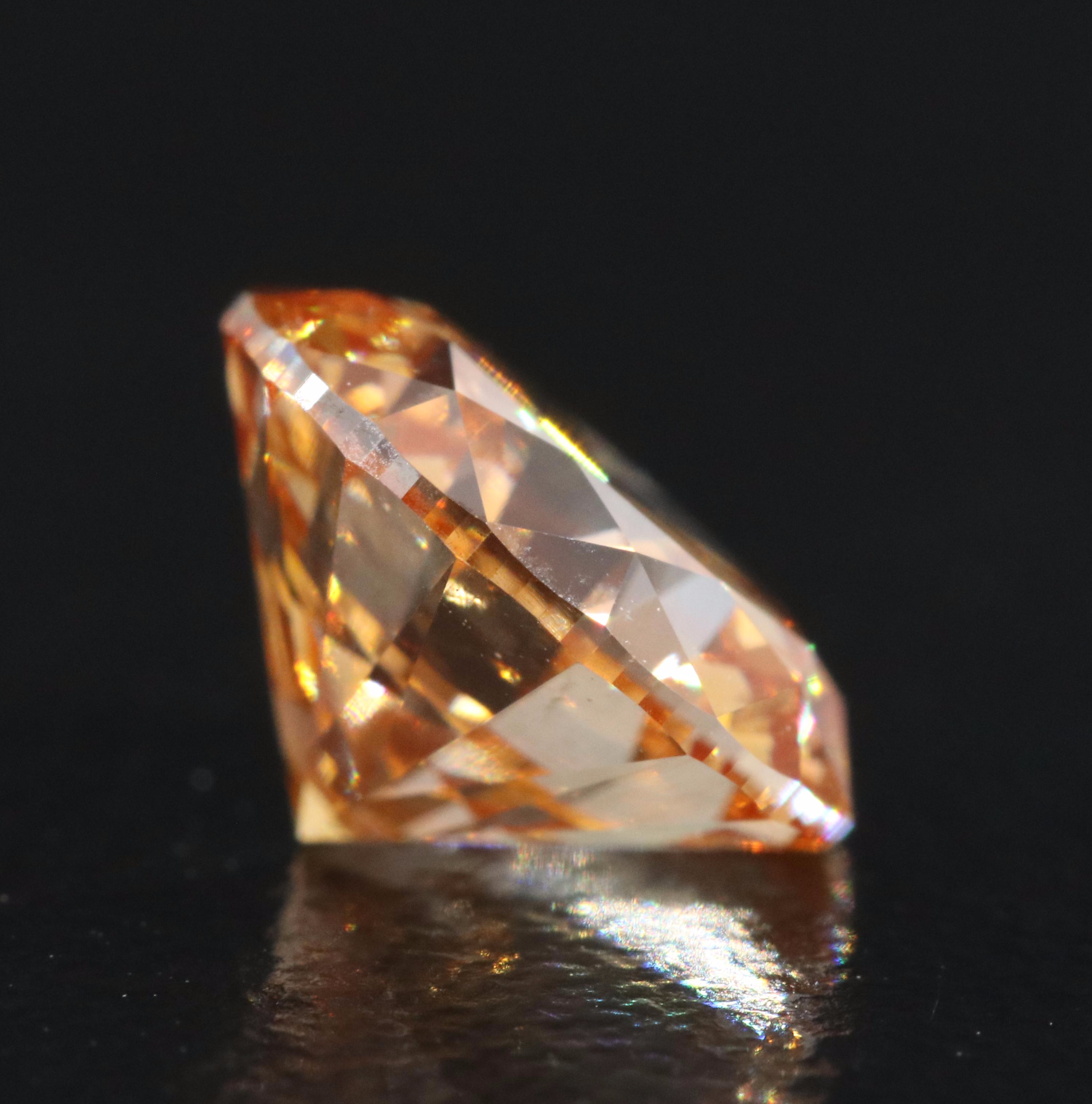 Loose 2.00 CT (Origin Undetermined) Fancy Yellowish Orange Diamond