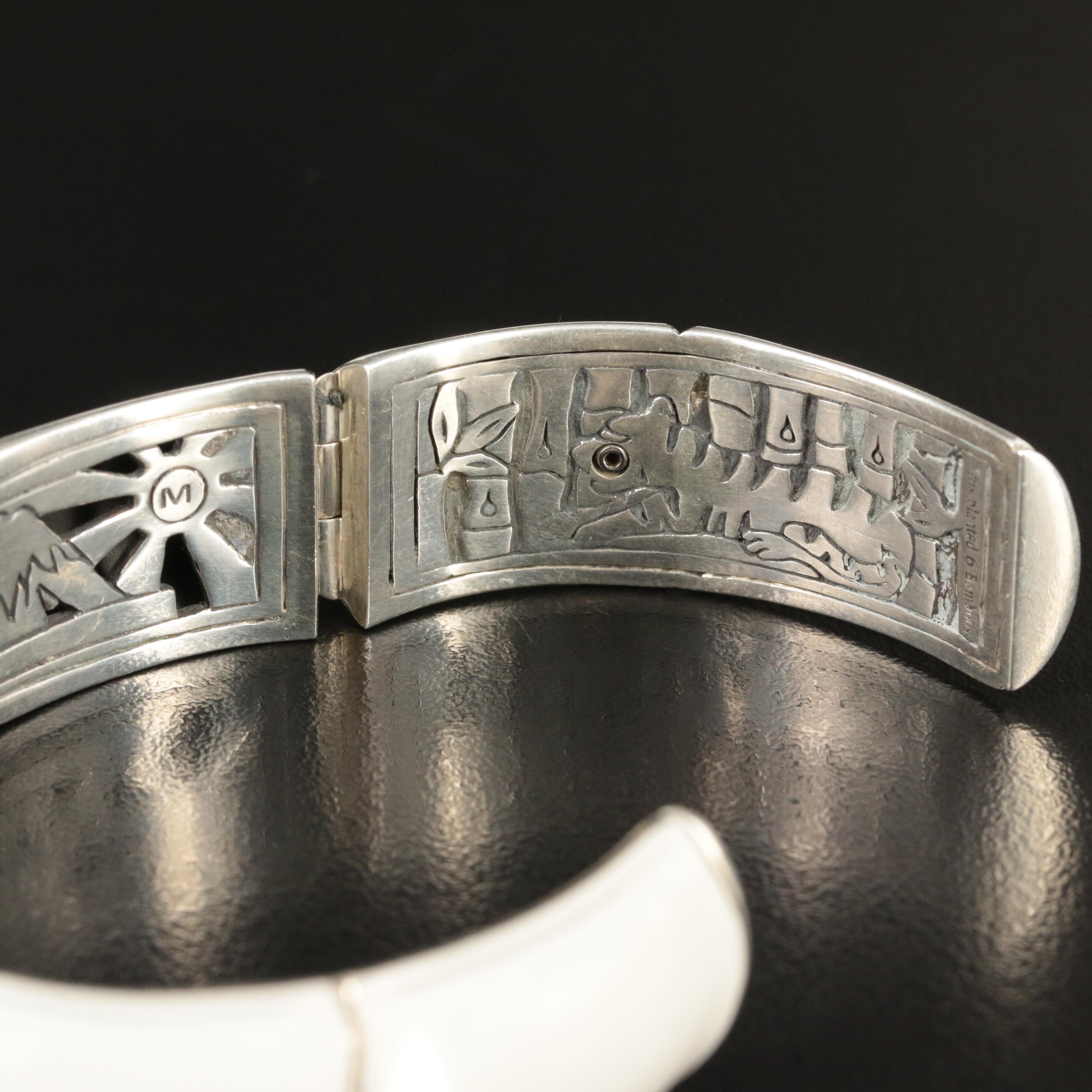 John Hardy "Bamboo" Sterling and Enamel Kick Cuff Bracelet