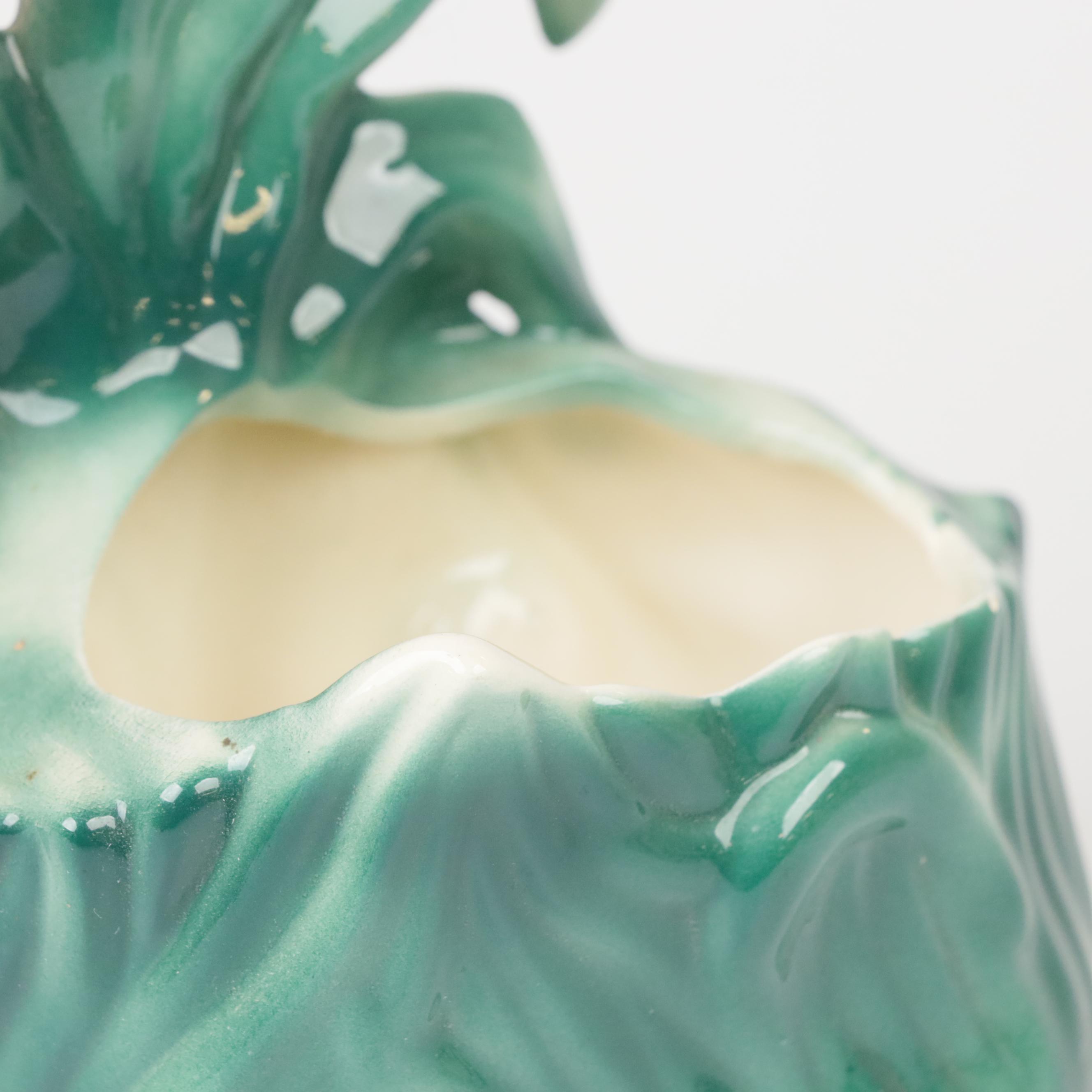 MCM Ceramic Flamingo Planter and MCM Black Wire Swan with Porcelain Ashtray