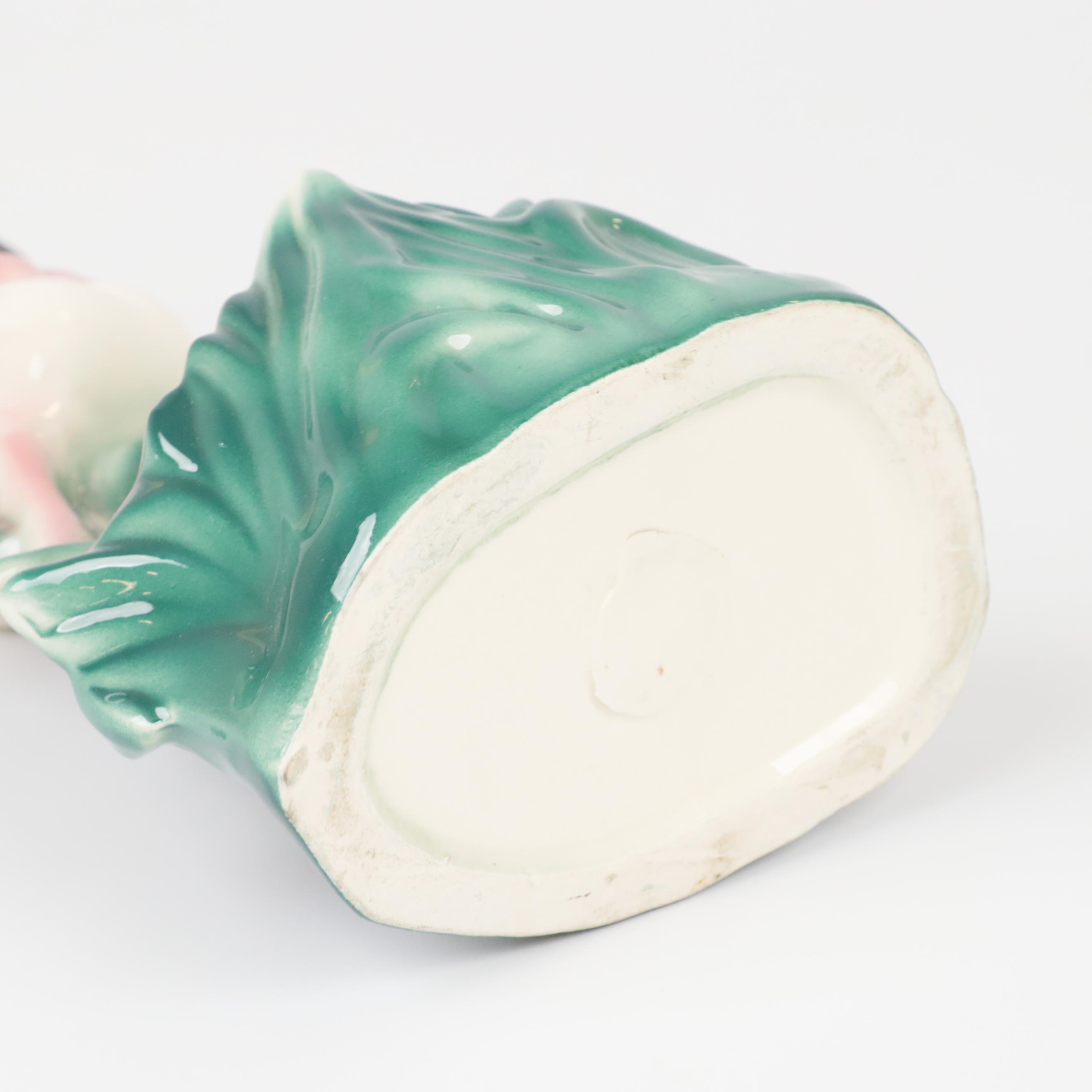 MCM Ceramic Flamingo Planter and MCM Black Wire Swan with Porcelain Ashtray