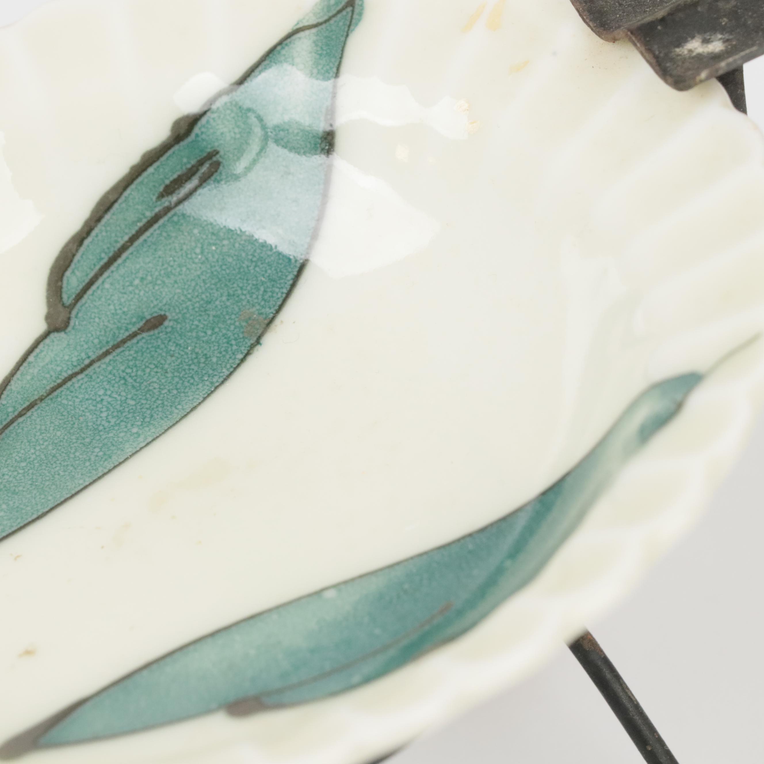 MCM Ceramic Flamingo Planter and MCM Black Wire Swan with Porcelain Ashtray