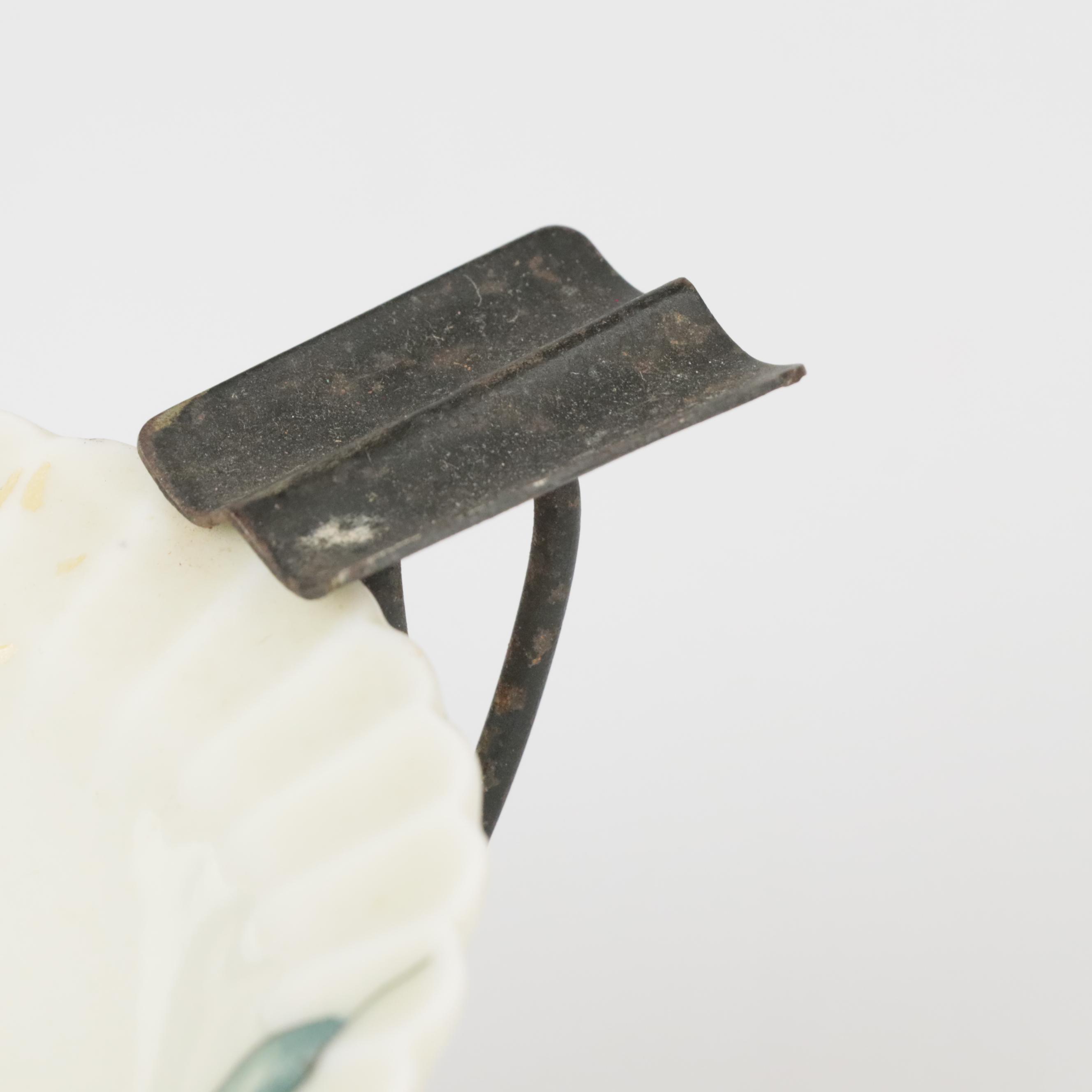 MCM Ceramic Flamingo Planter and MCM Black Wire Swan with Porcelain Ashtray