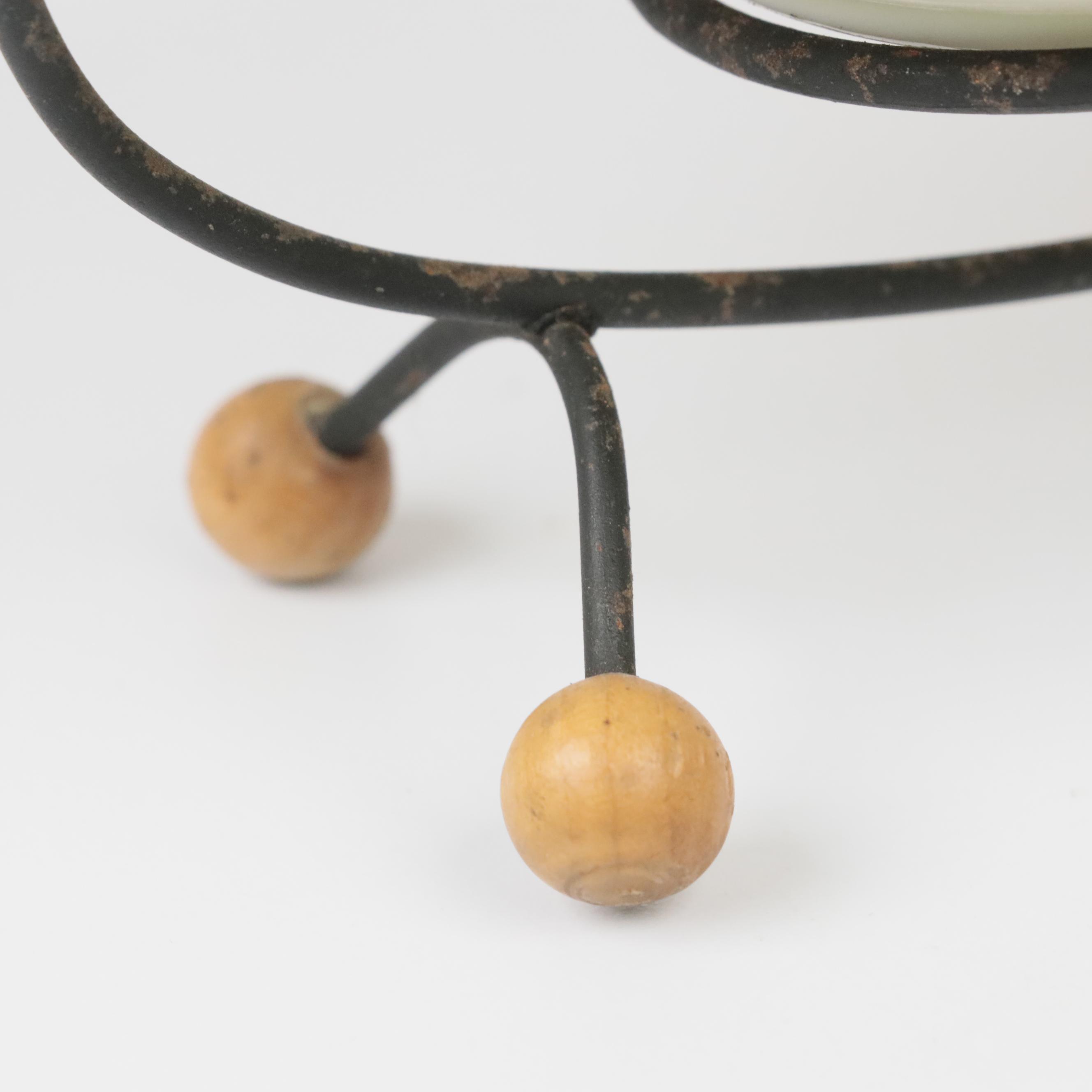 MCM Ceramic Flamingo Planter and MCM Black Wire Swan with Porcelain Ashtray