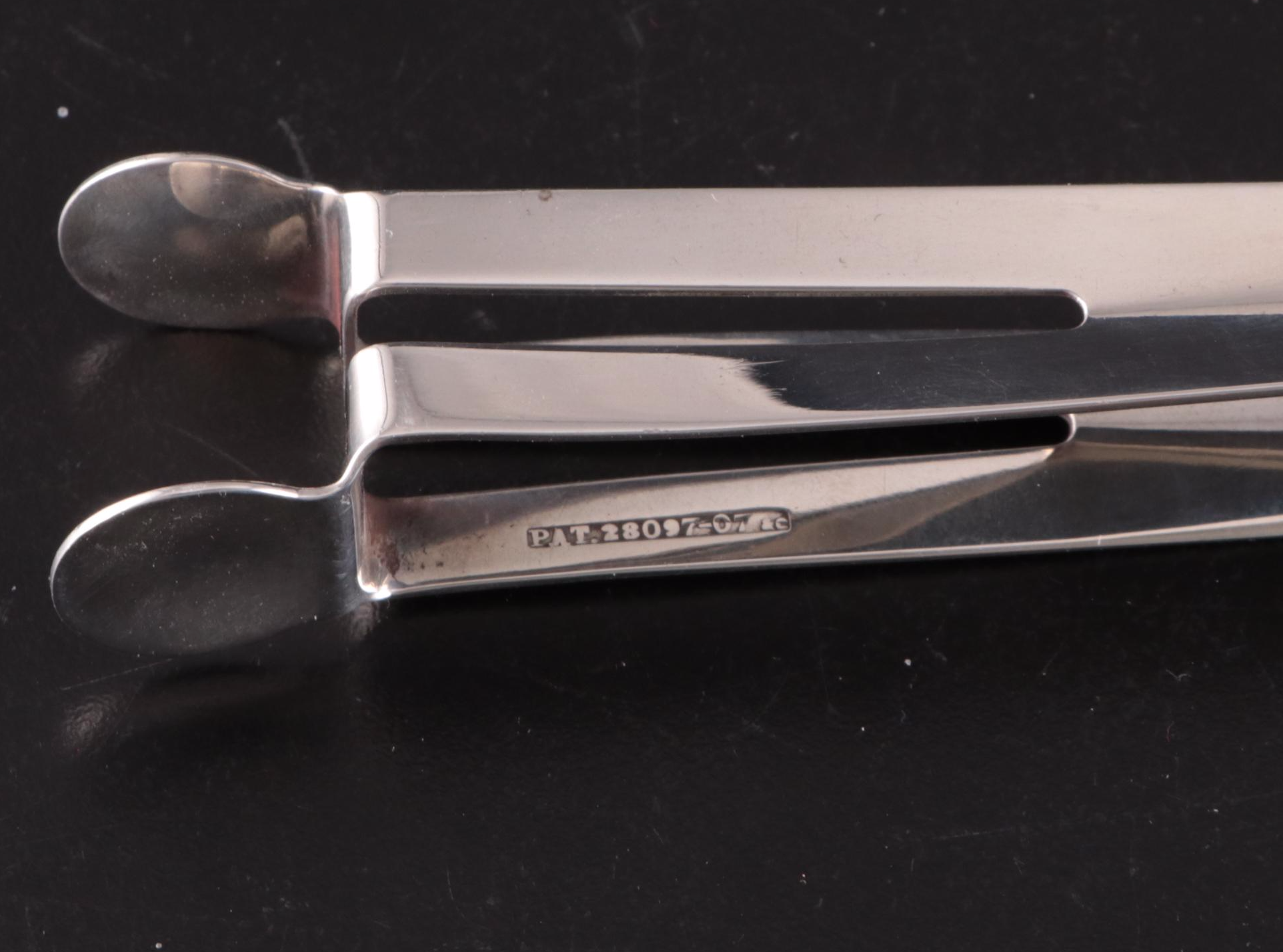 Vilcar Co English Sterling Silver Tongs, 1909