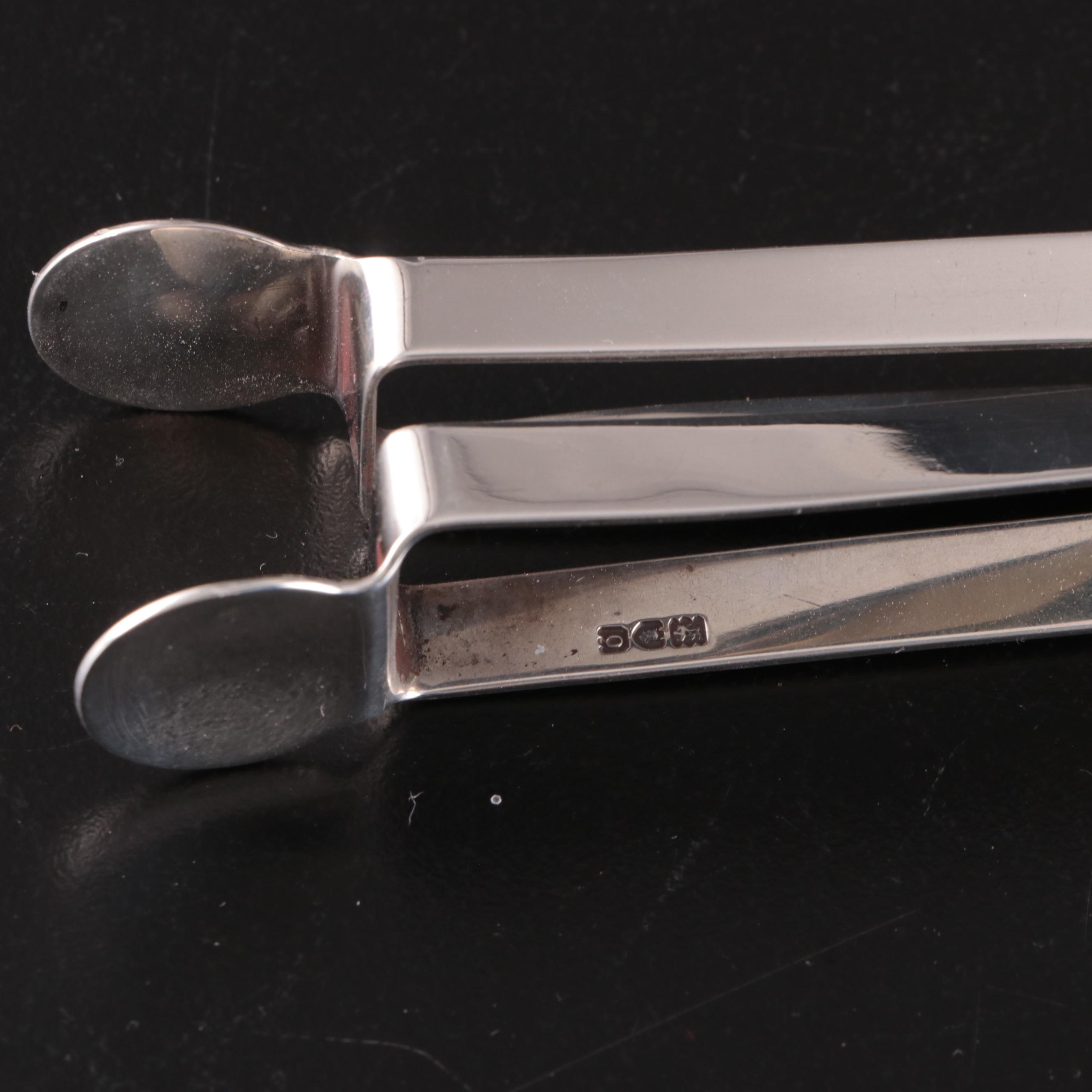 Vilcar Co English Sterling Silver Tongs, 1909