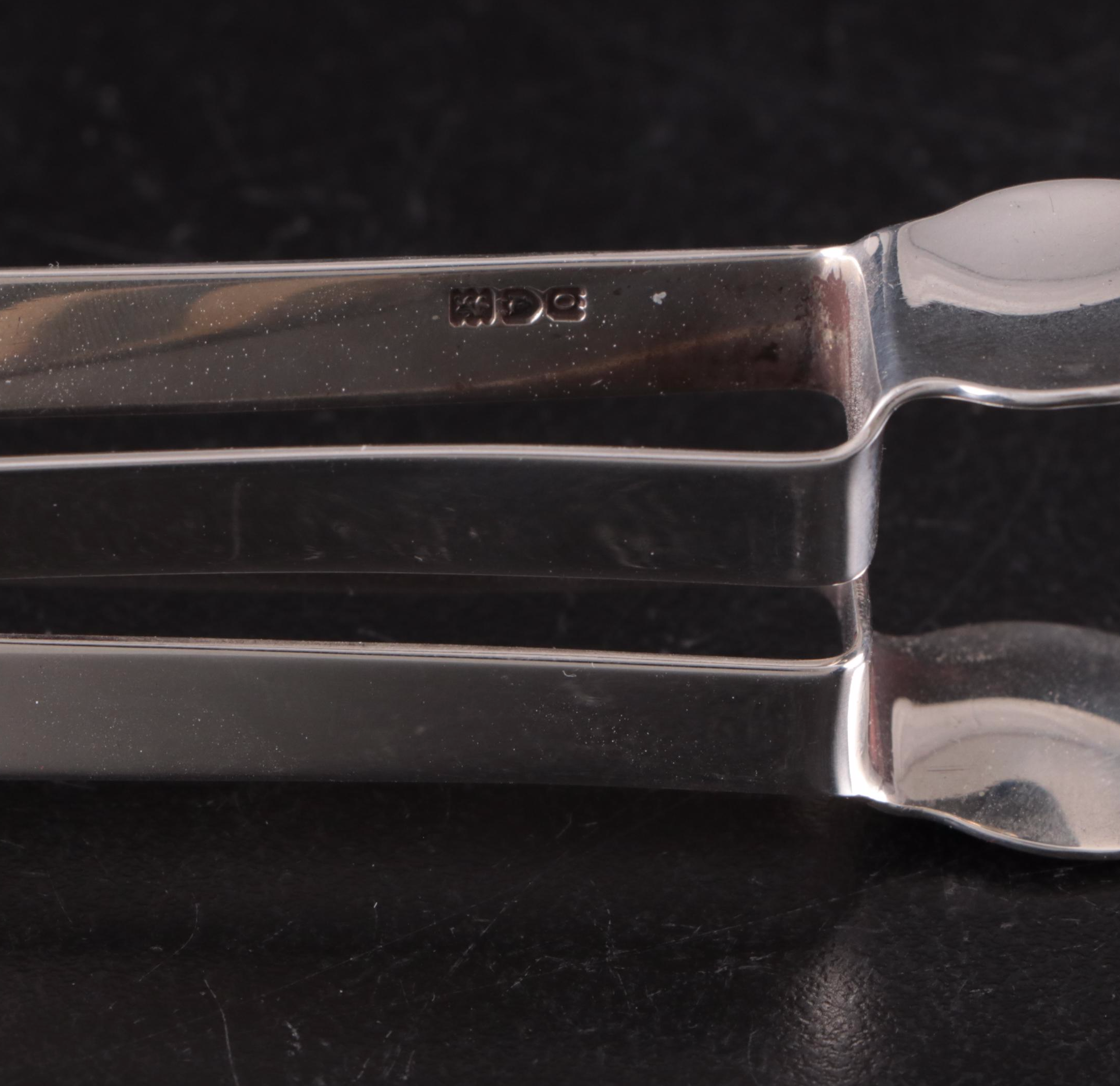 Vilcar Co English Sterling Silver Tongs, 1909