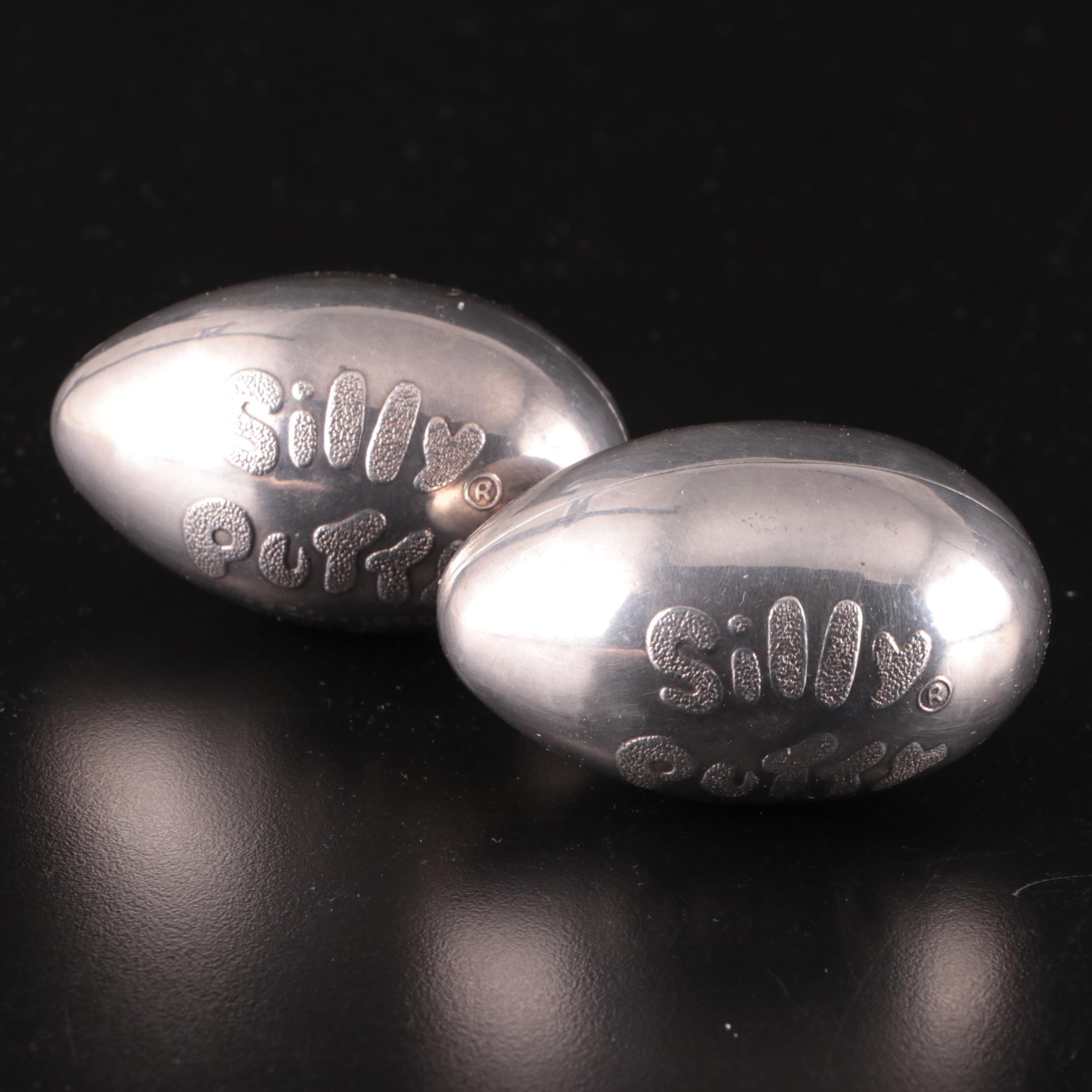 Niemann Marcus Sterling Silver Silly Putty Eggs