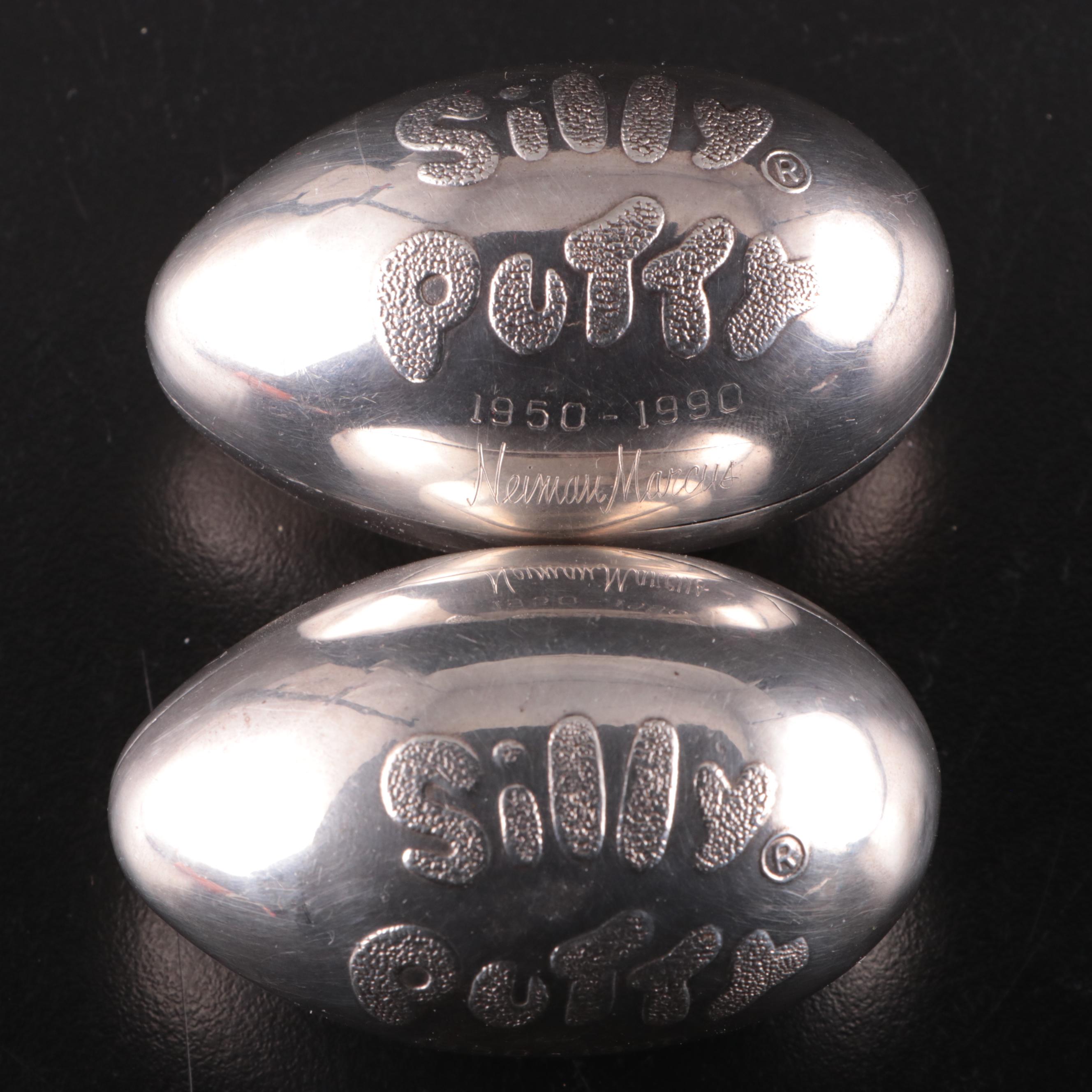 Niemann Marcus Sterling Silver Silly Putty Eggs