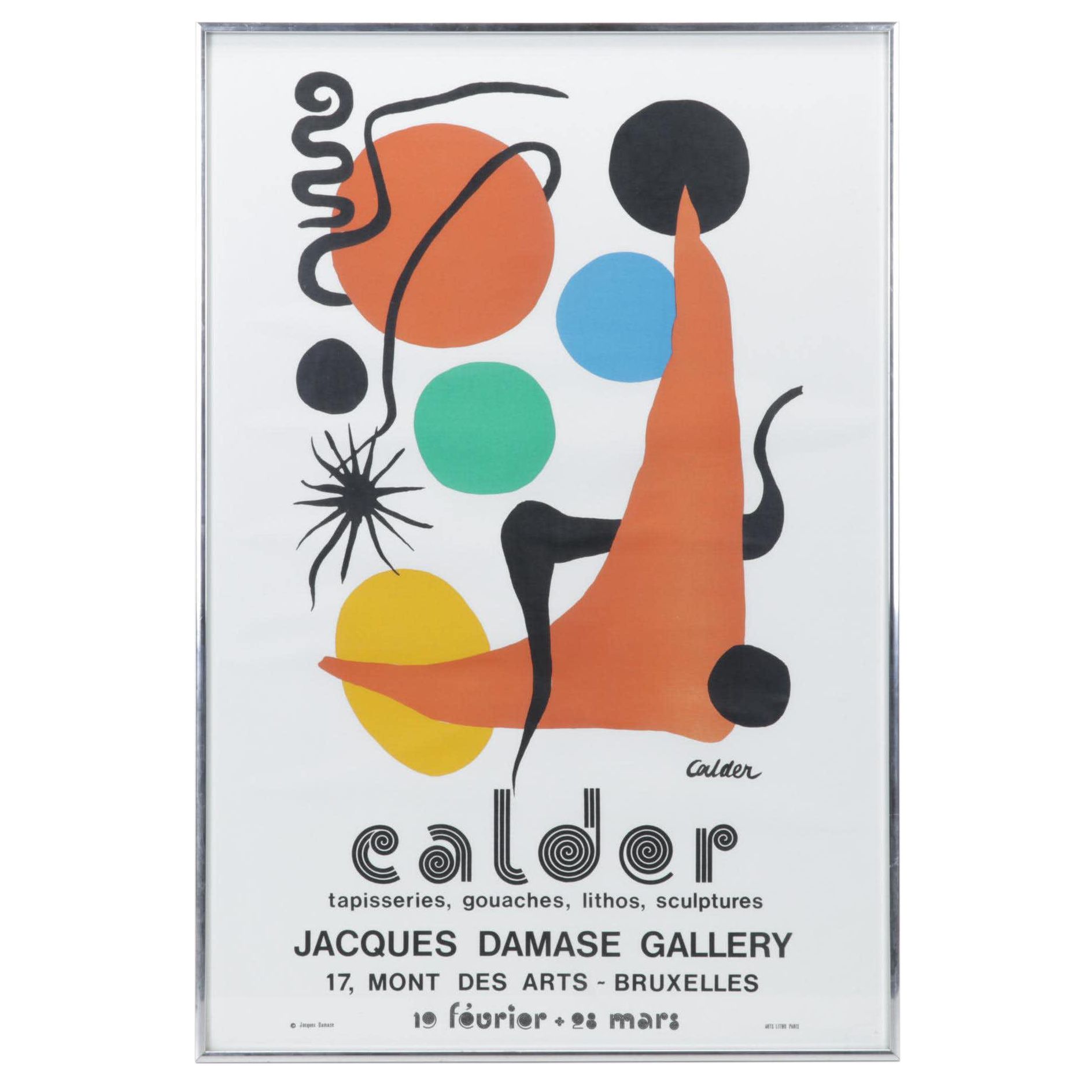 Alexander Calder Color Lithograph Poster for Jacques Damase Gallery, c. 1973