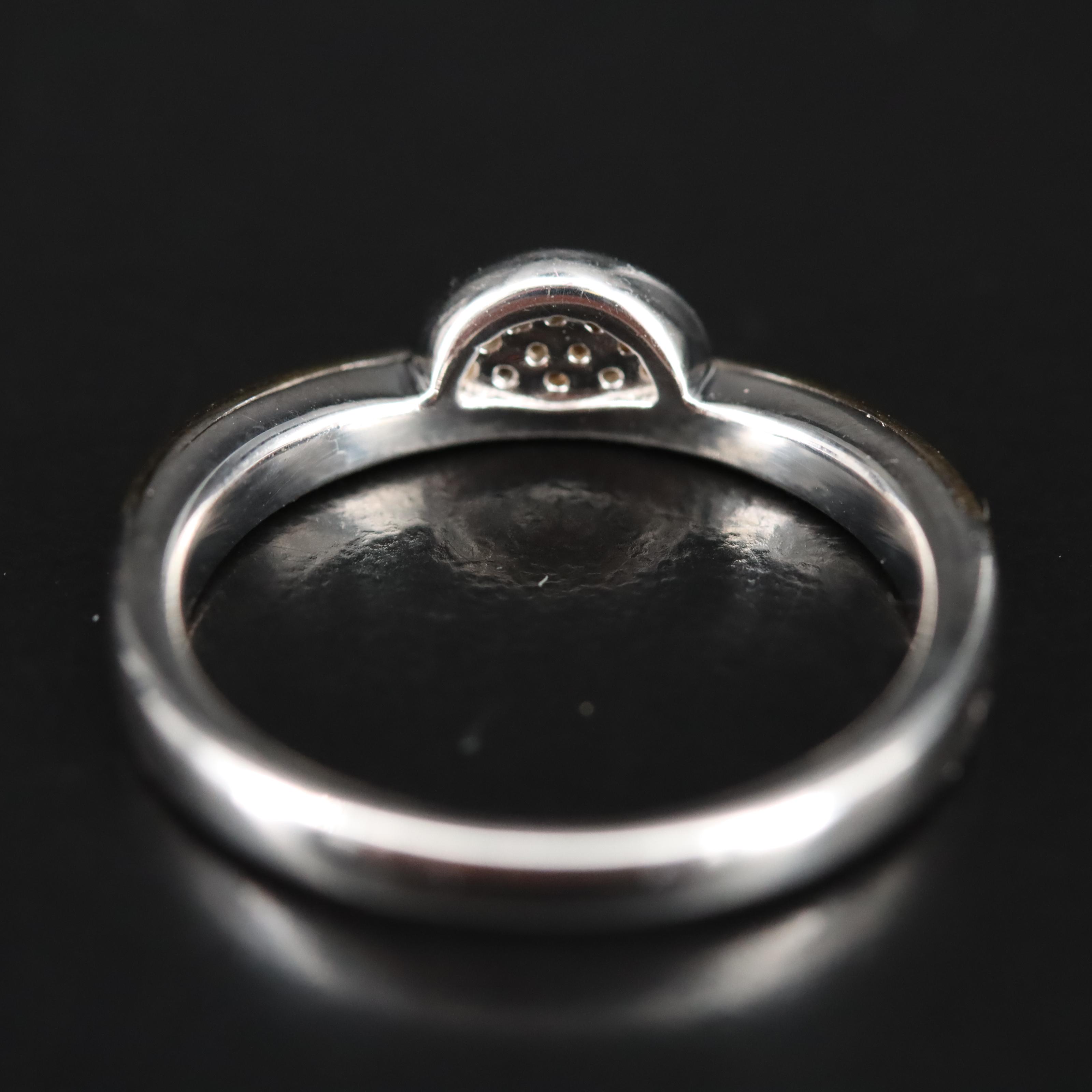 Sterling Diamond Sunrise Ring with 10K Accent