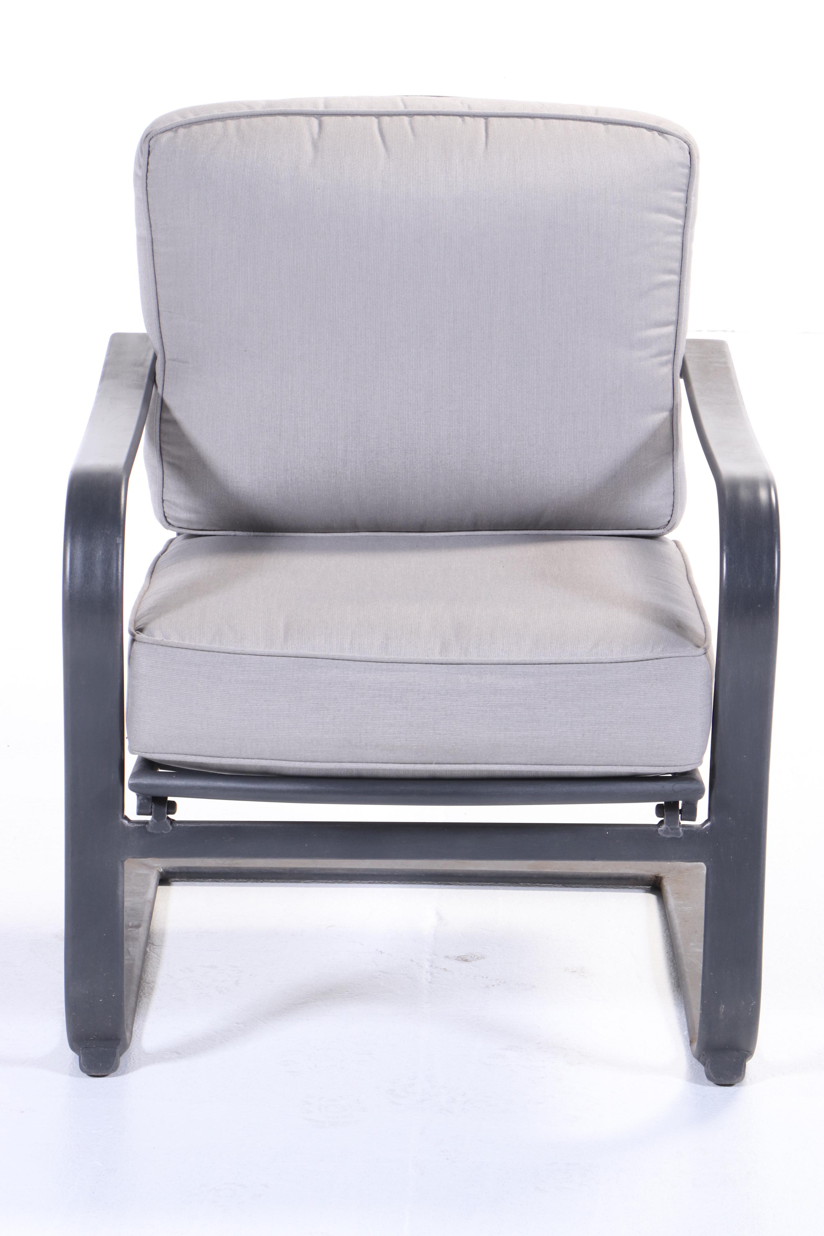 Four PowderCoated Metal Patio Cantilevered Rocking Armchairs EBTH