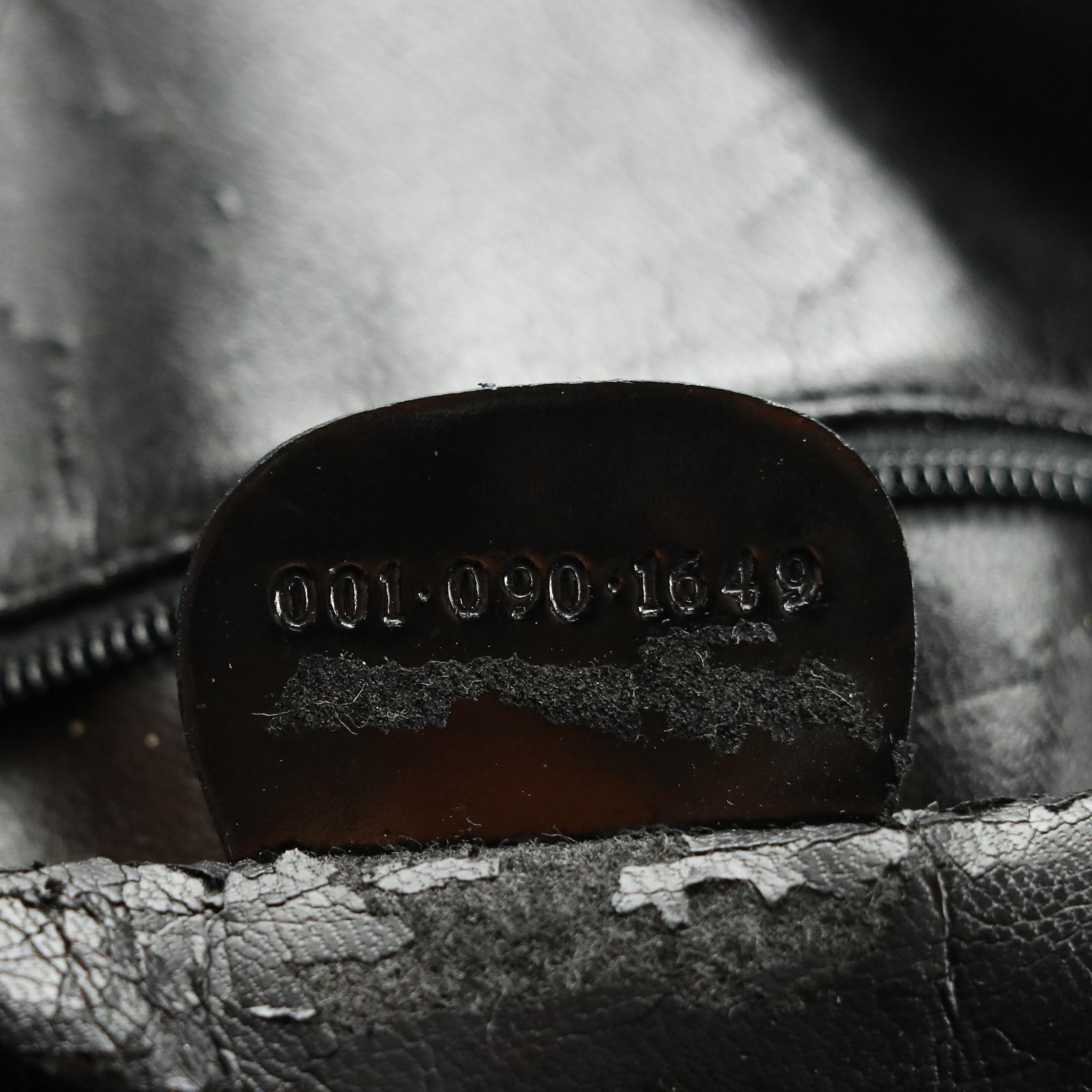 Gucci Black Patent Leather Top Handle Dome Bag with Bamboo Zipper Pulls