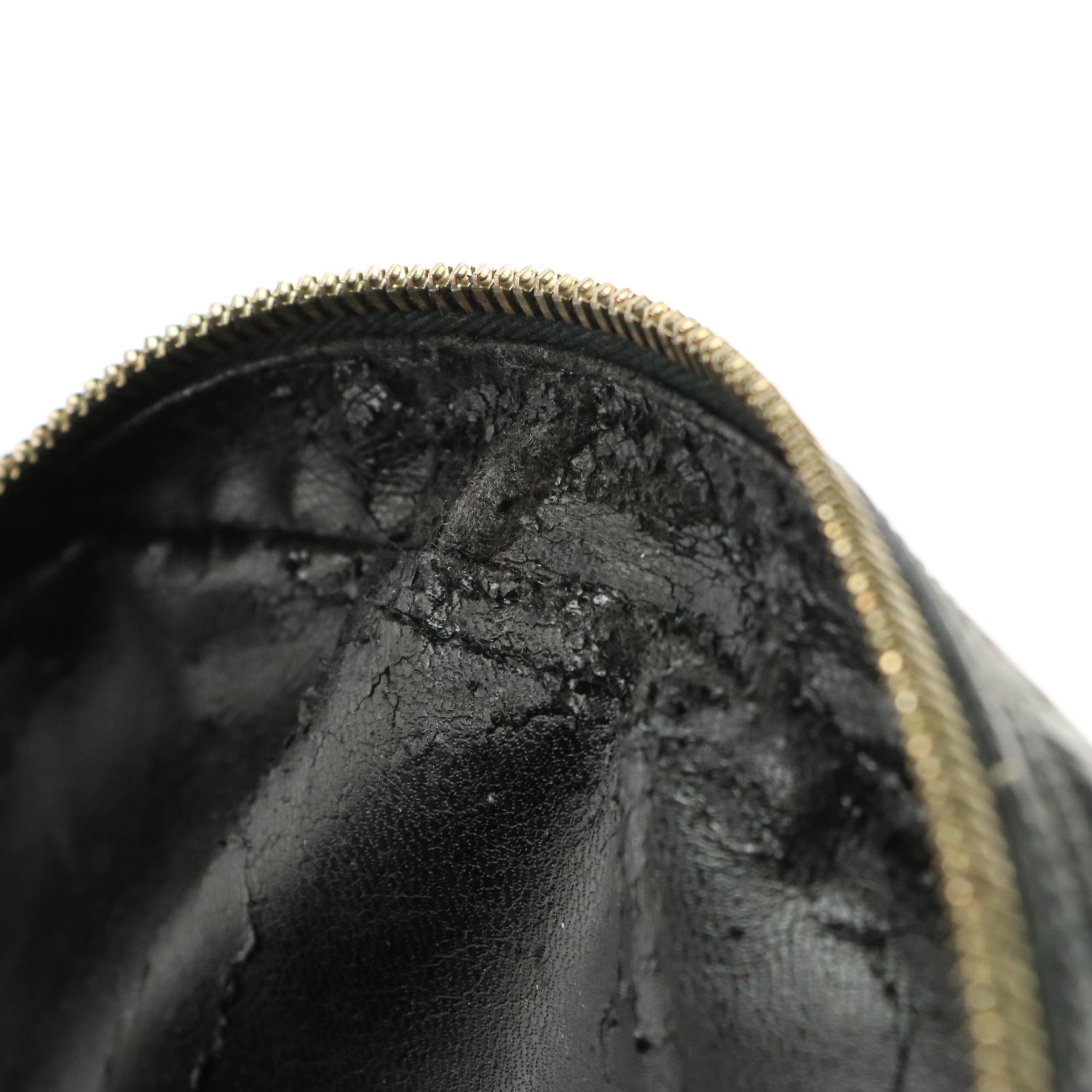 Gucci Black Patent Leather Top Handle Dome Bag with Bamboo Zipper Pulls