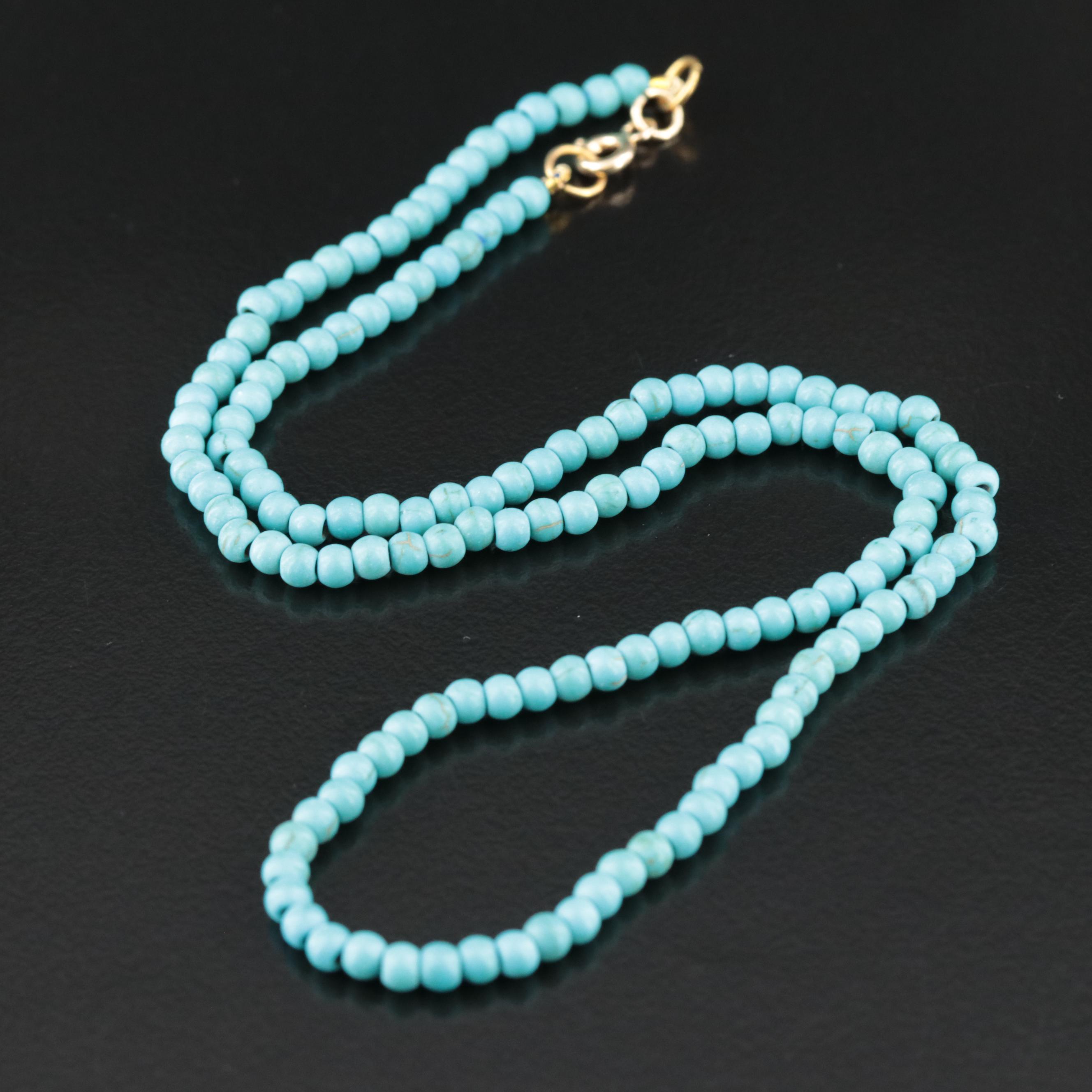 Turquoise Necklace with 14K Clasp
