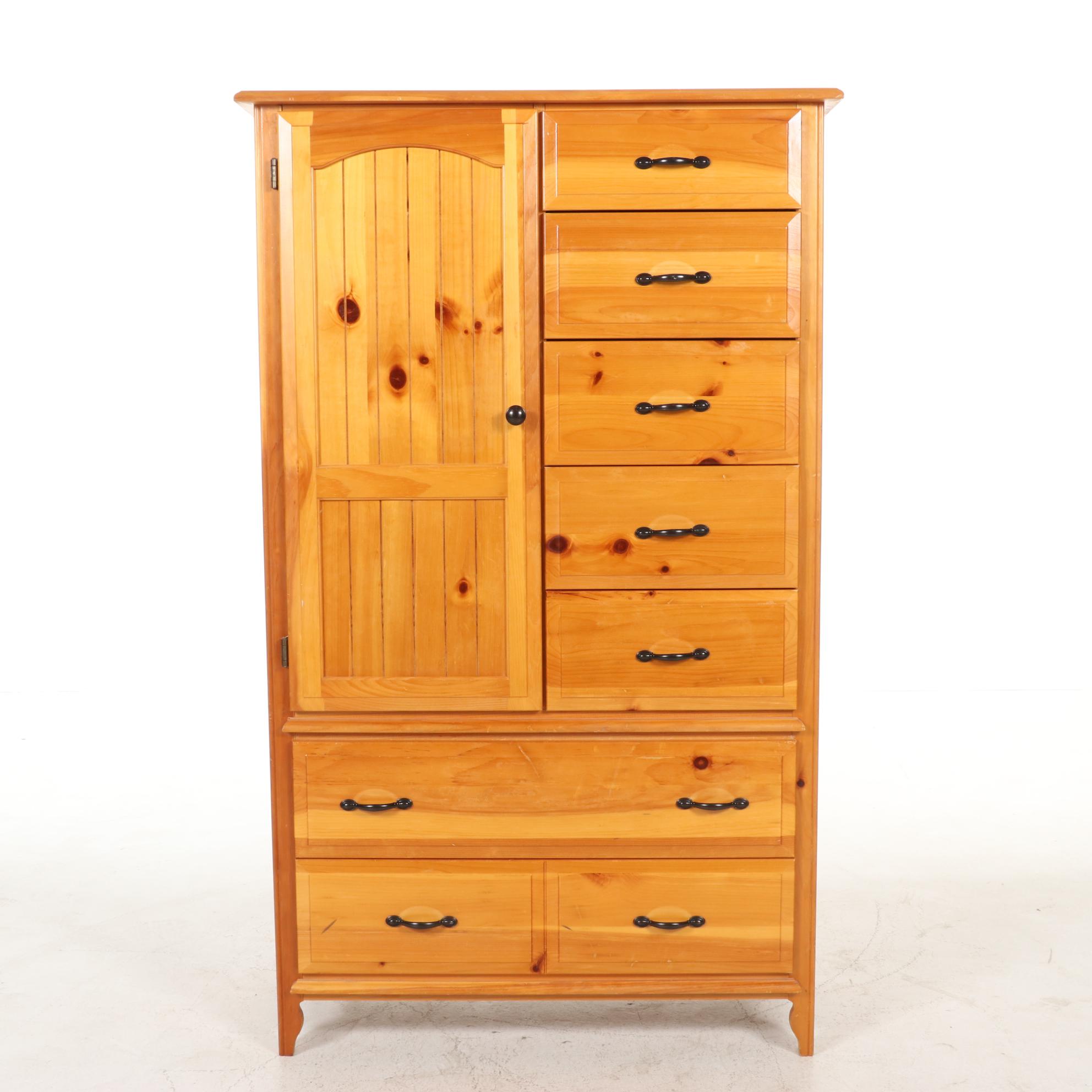 Contemporary Pine Gentleman's Chest with Nightstand EBTH