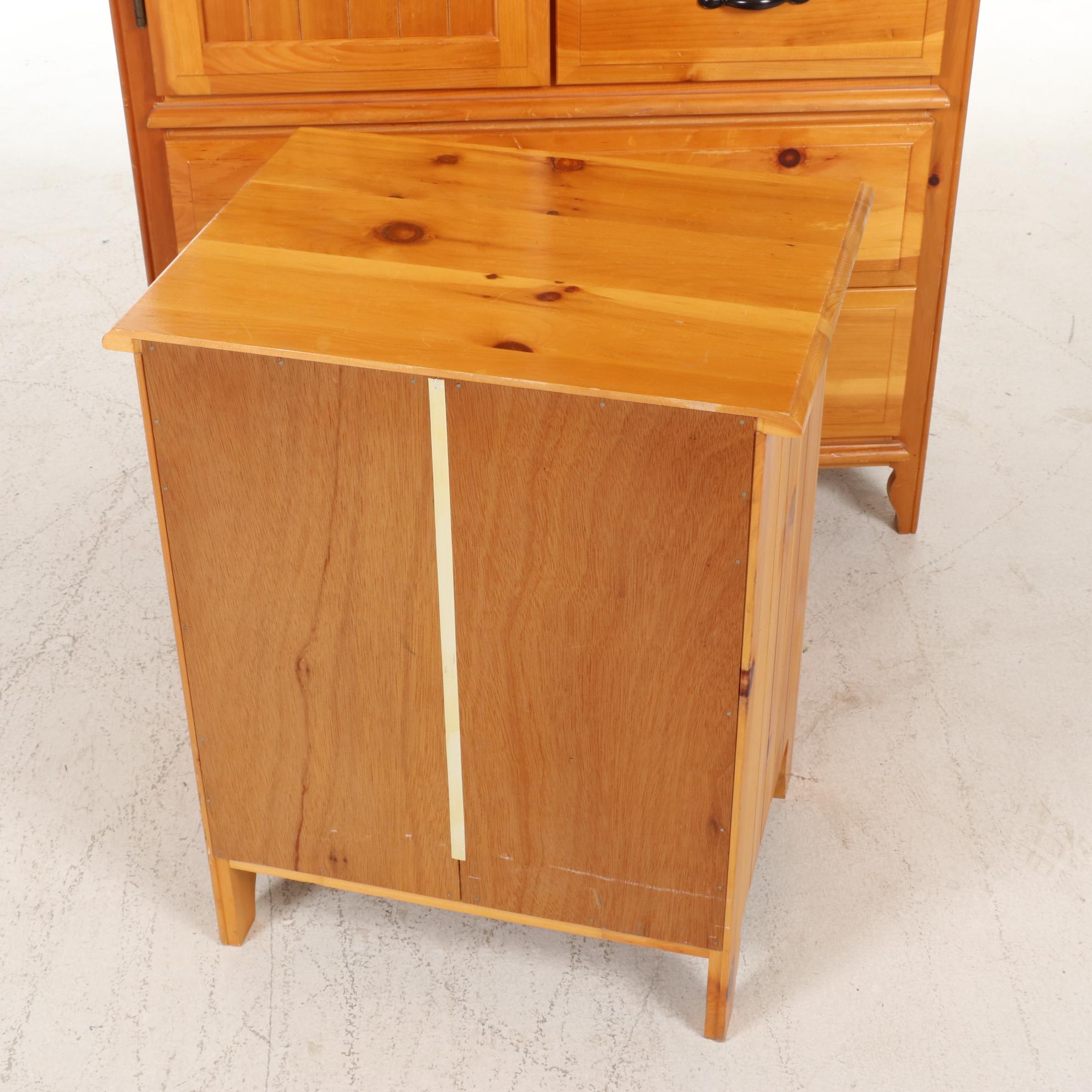 Contemporary Pine Gentleman's Chest with Nightstand EBTH