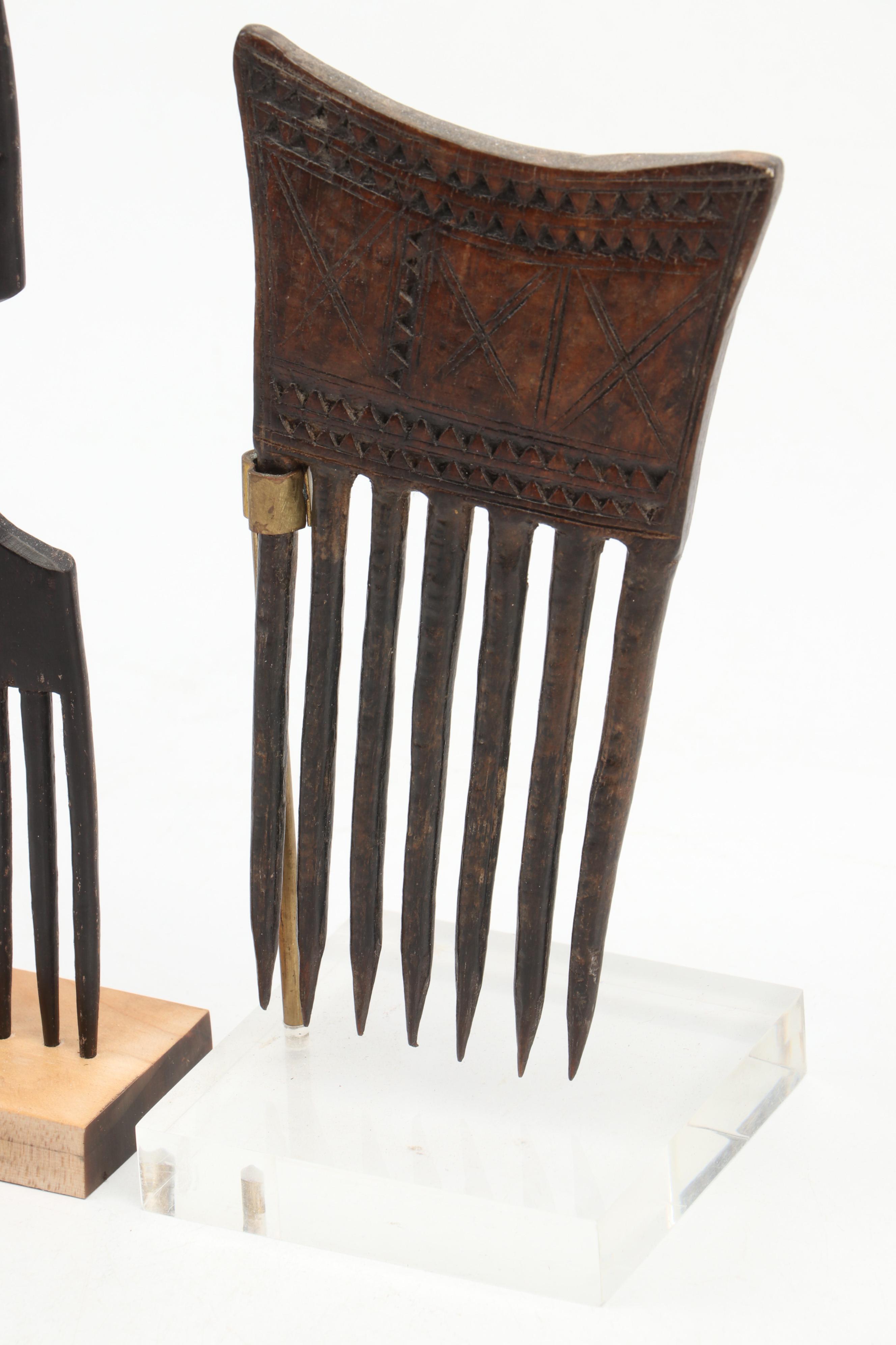 Swahili Ebony Wood Dual Sided Comb With Ivory Coast Baule Comb