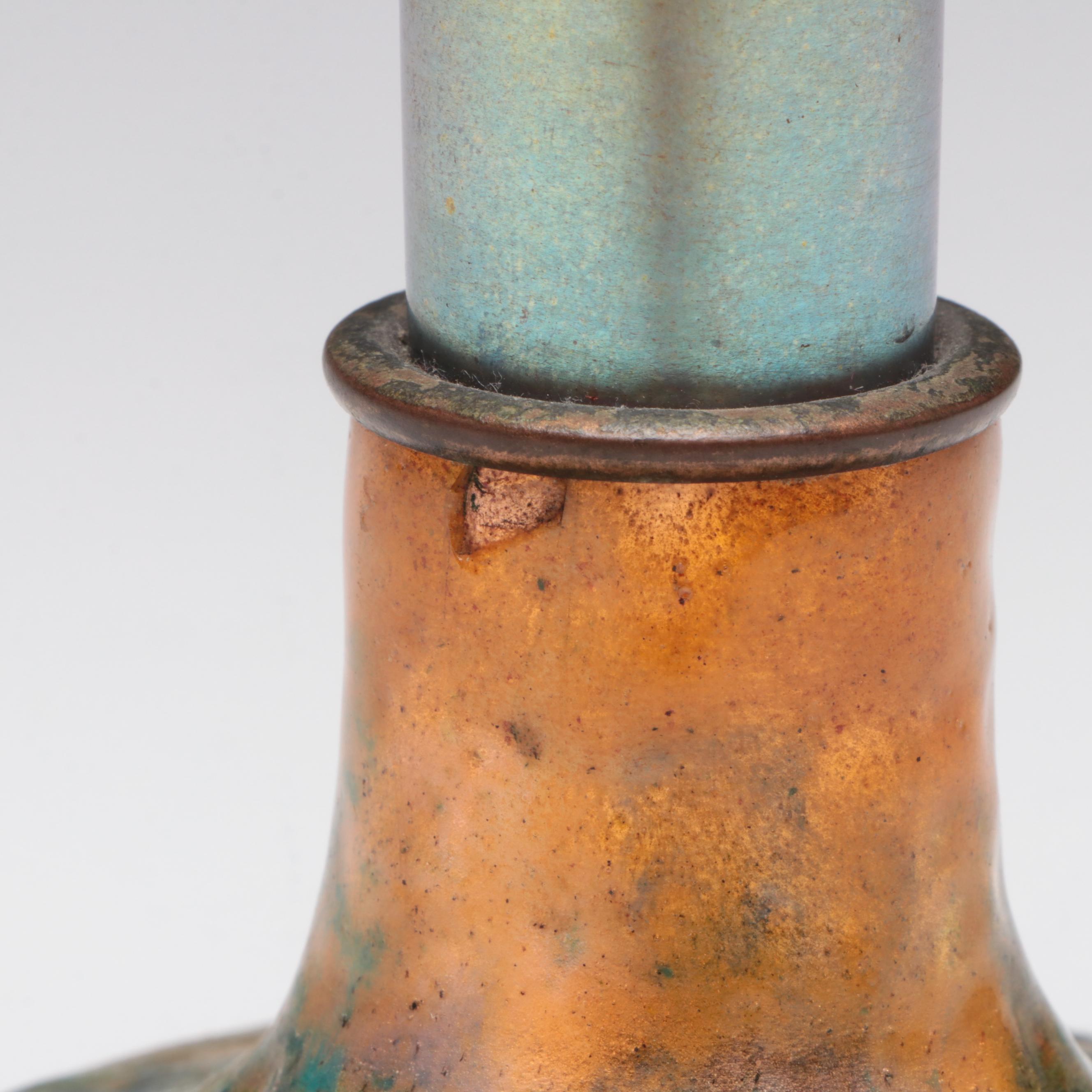 Louis C. Tiffany Furnaces Inc. Favrile Art Glass Vase in Enameled Bronze Base EBTH