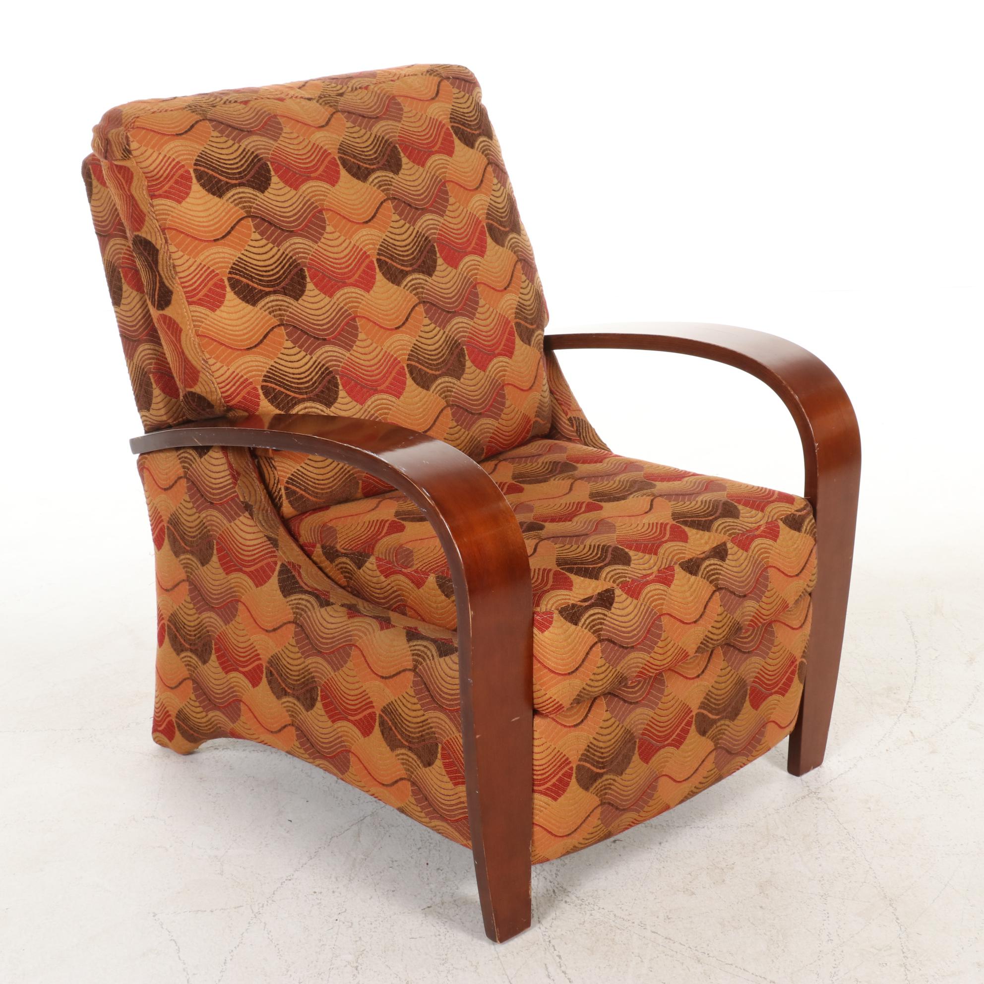 Pair of Post Modernist Style Woven Fabric Upholstered Recliners EBTH