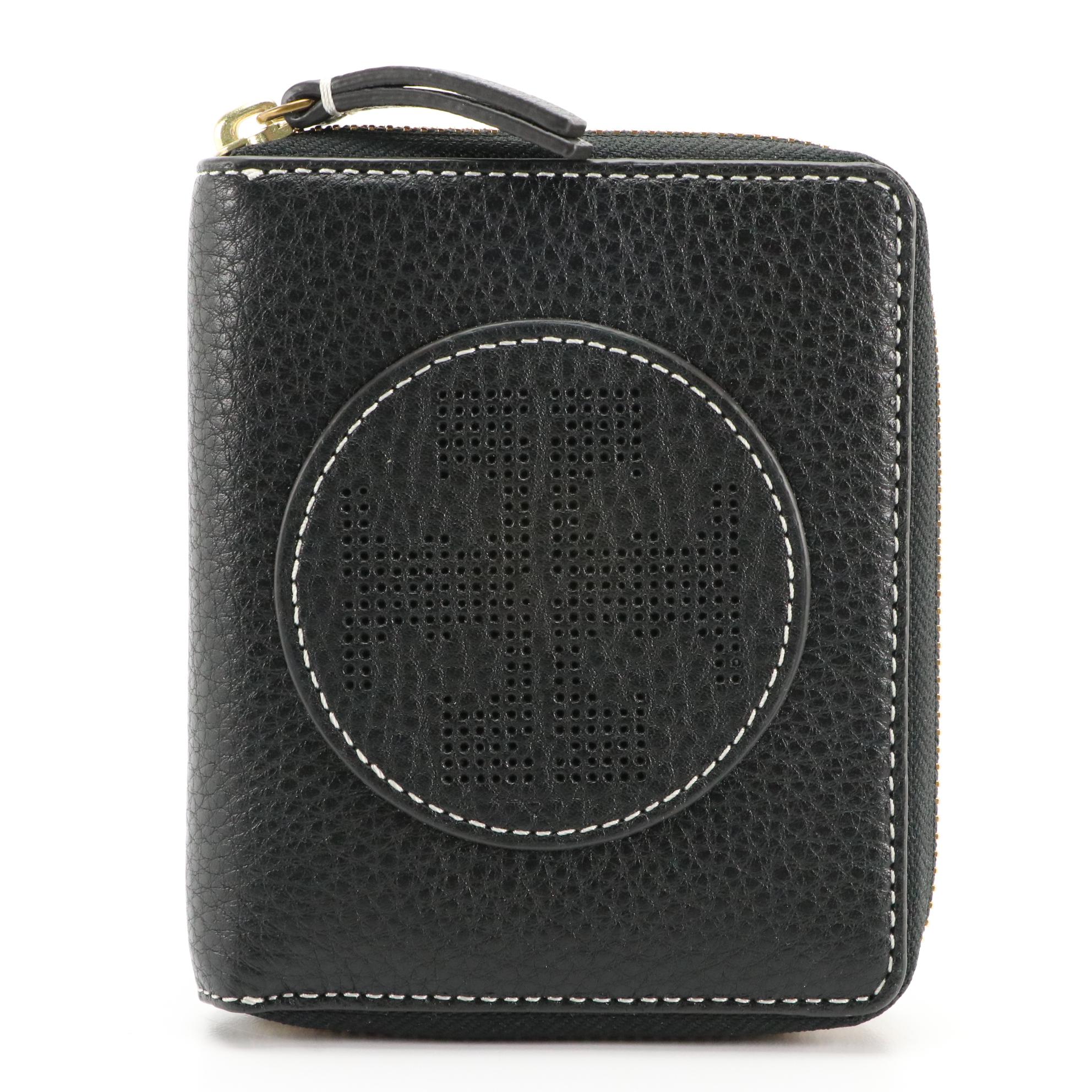 Tory Burch Brown and Black Leather Wallets, Navy Blue Leather Coin Pouch