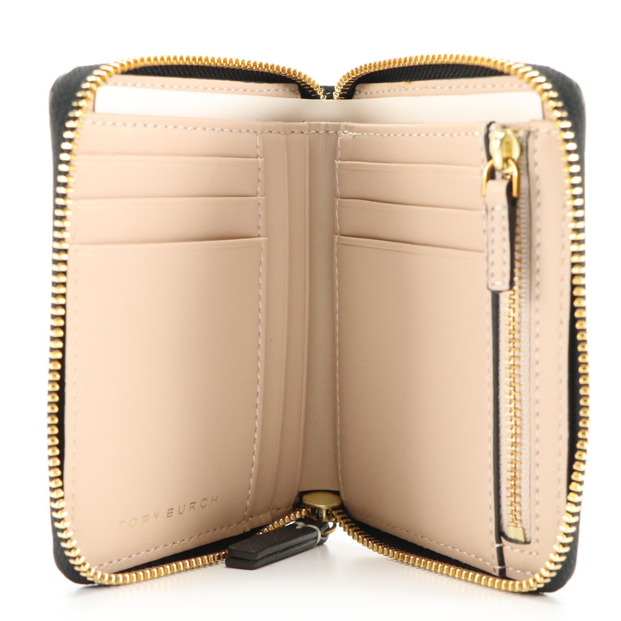 Tory Burch Brown and Black Leather Wallets, Navy Blue Leather Coin Pouch