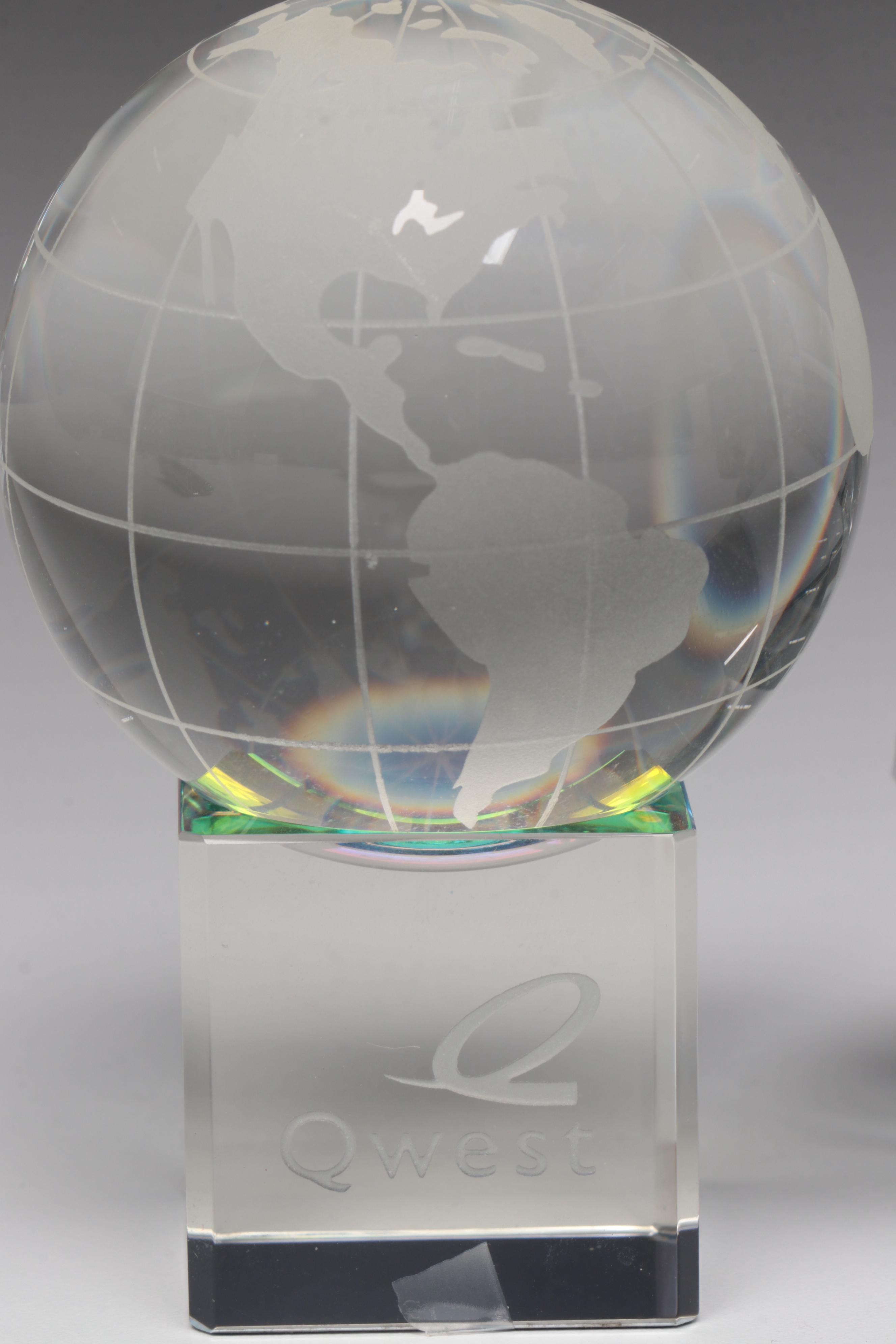 Standing Cube Crystal Paperweight with Murano Style Glass Paperweight and More
