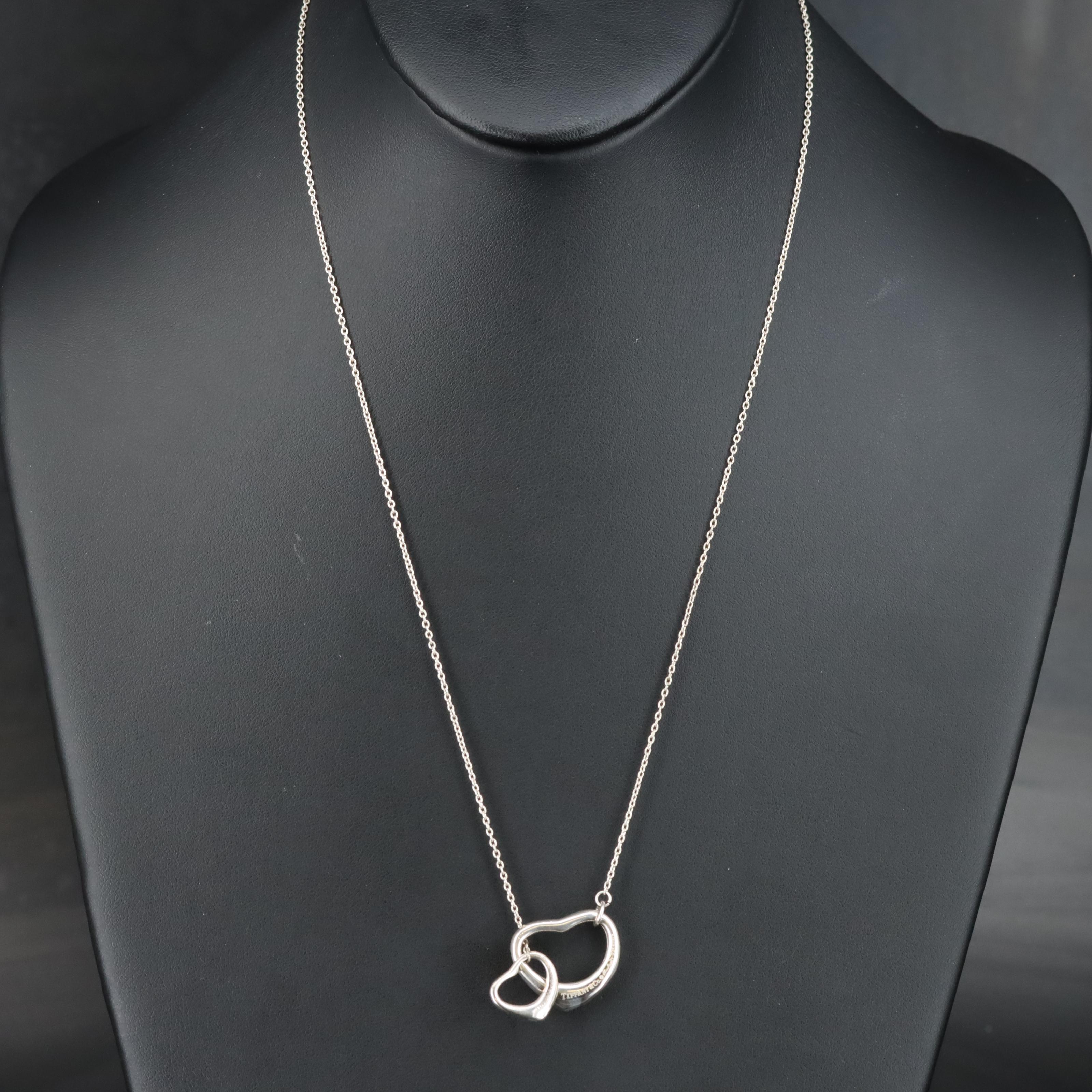 Tiffany & Co. Sterling Interlocking Heart Necklace