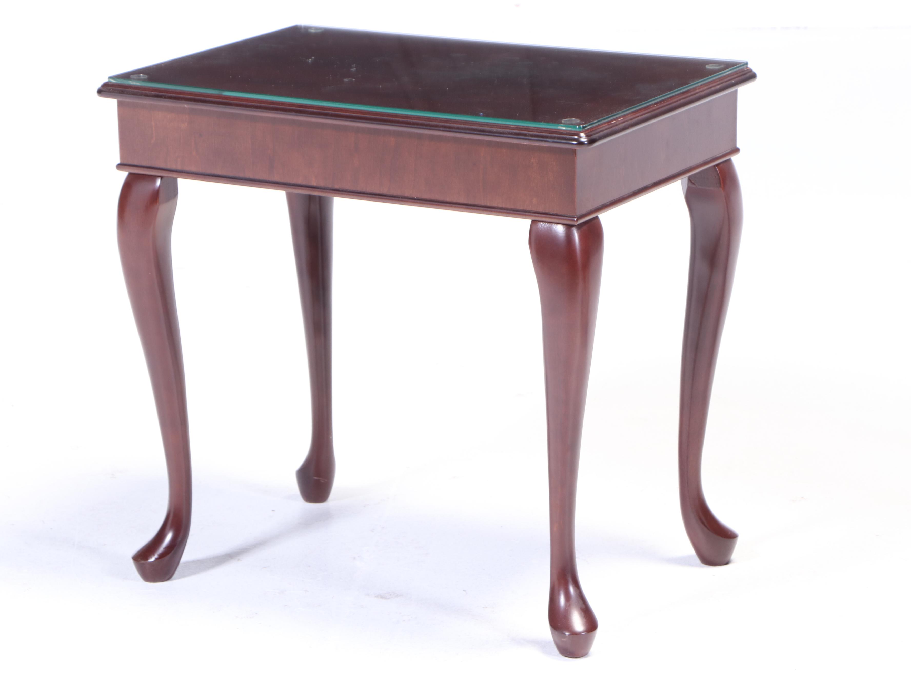 Three Bombay Company Queen Anne Style Mahogany-Stained Occasional Tables
