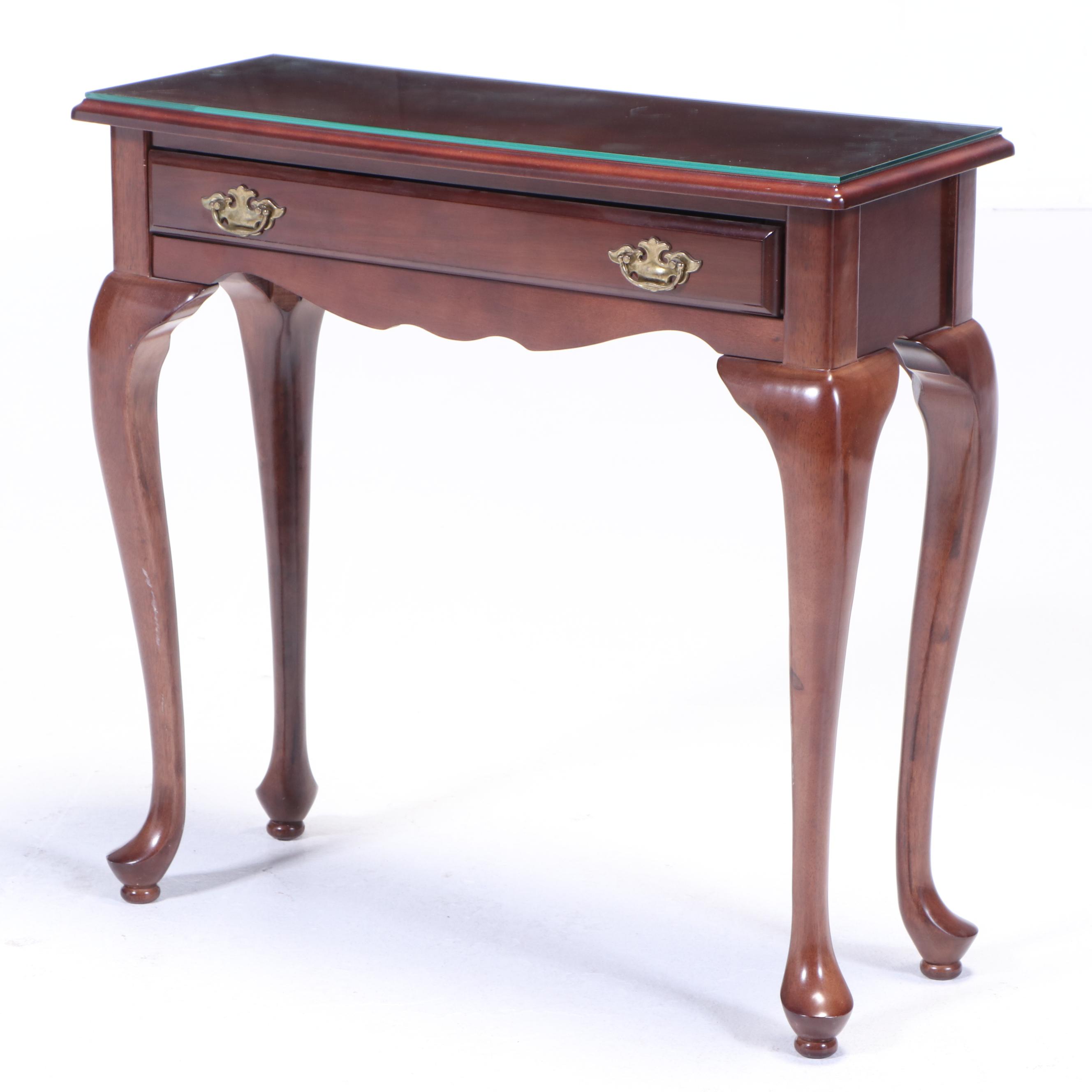 Three Bombay Company Queen Anne Style Mahogany-Stained Occasional Tables