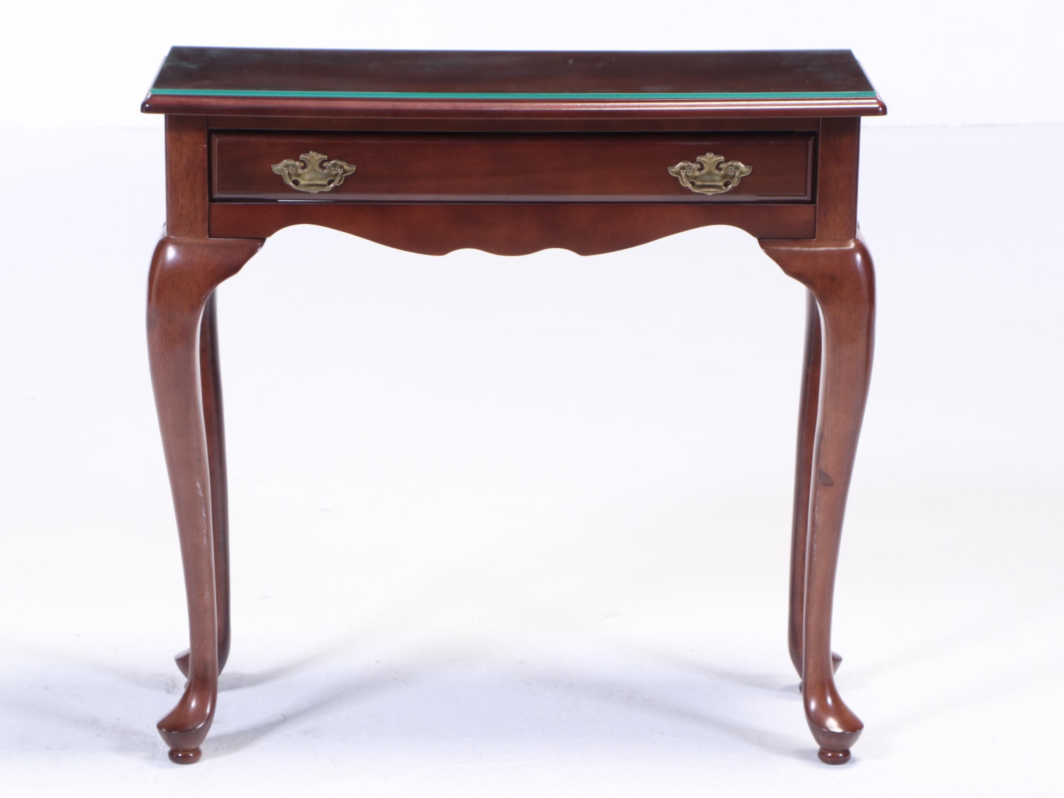 Three Bombay Company Queen Anne Style Mahogany-Stained Occasional Tables