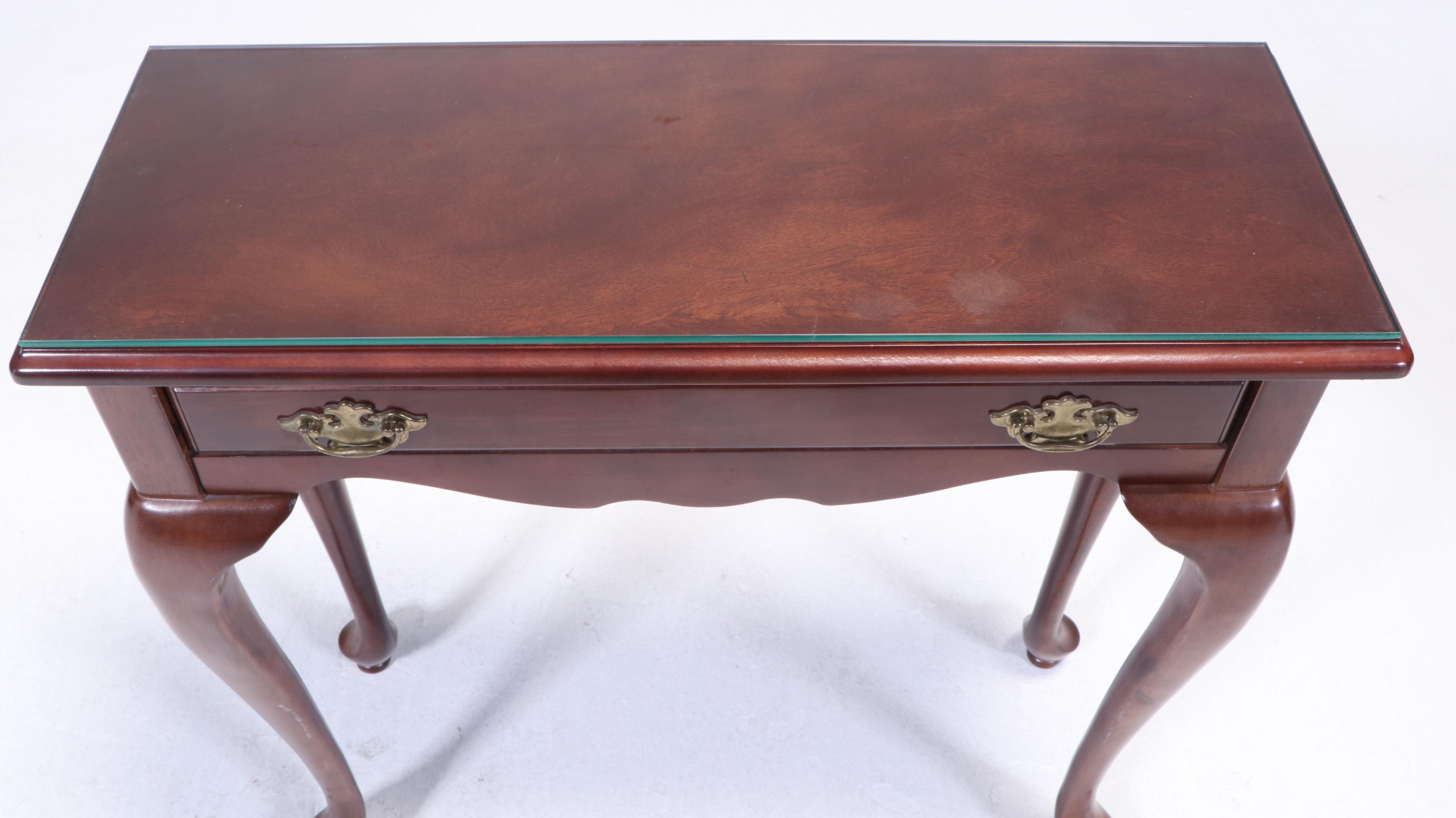 Three Bombay Company Queen Anne Style Mahogany-Stained Occasional Tables