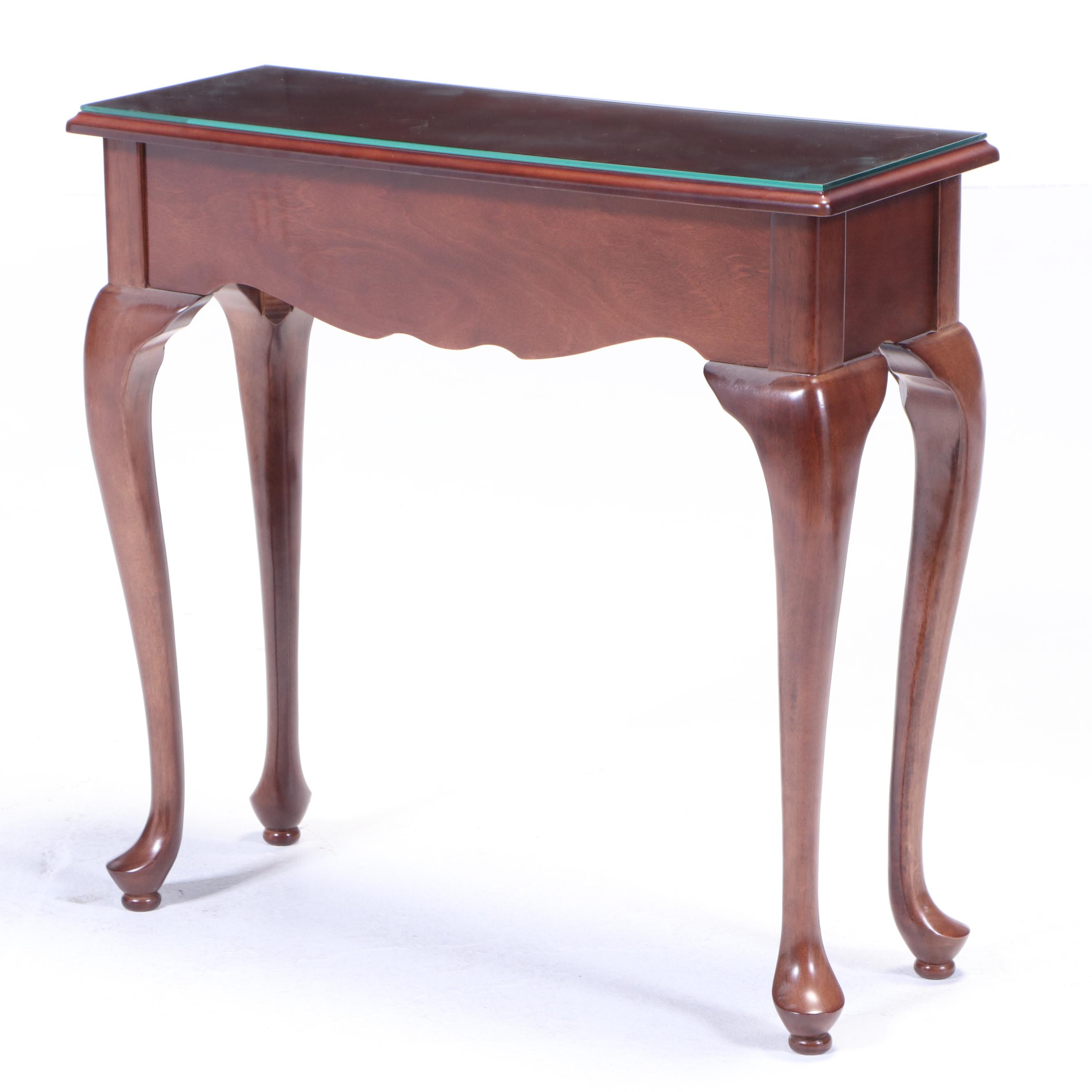 Three Bombay Company Queen Anne Style Mahogany-Stained Occasional Tables