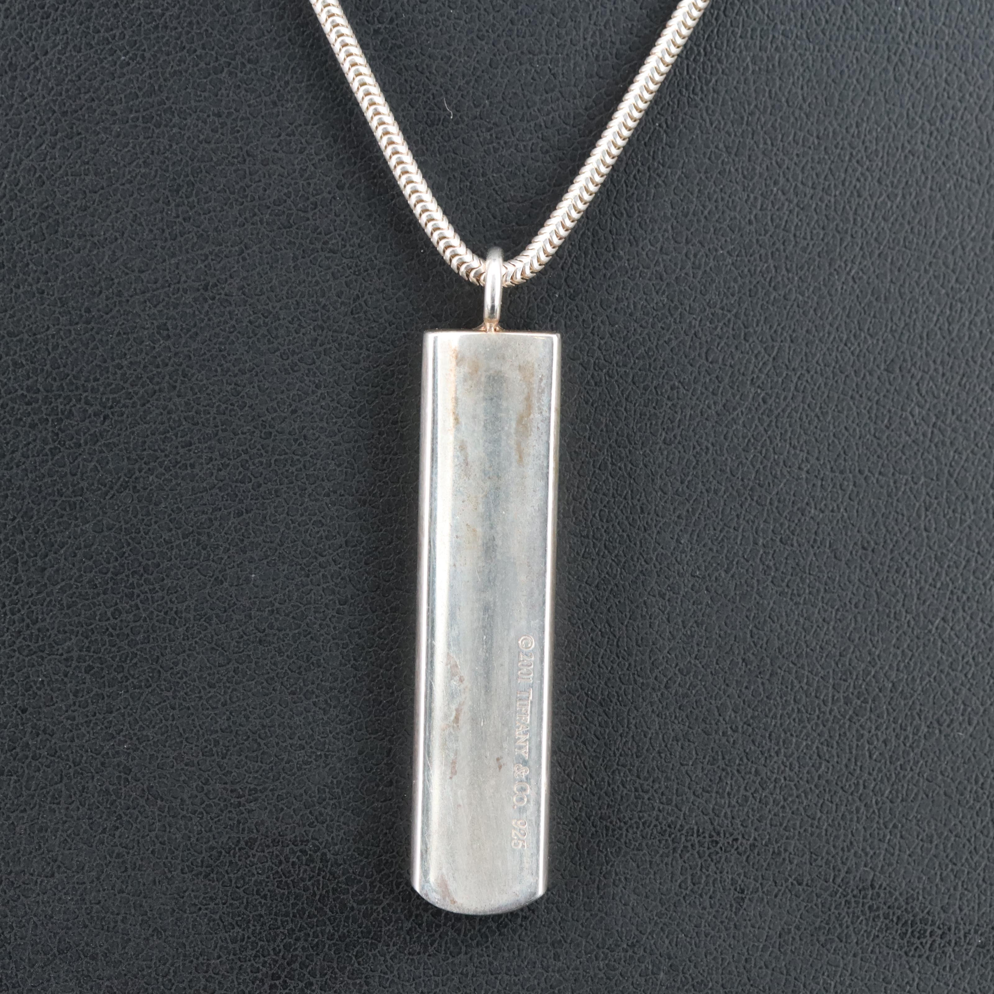 Tiffany & Co. Sterling Bar Pendant Necklace
