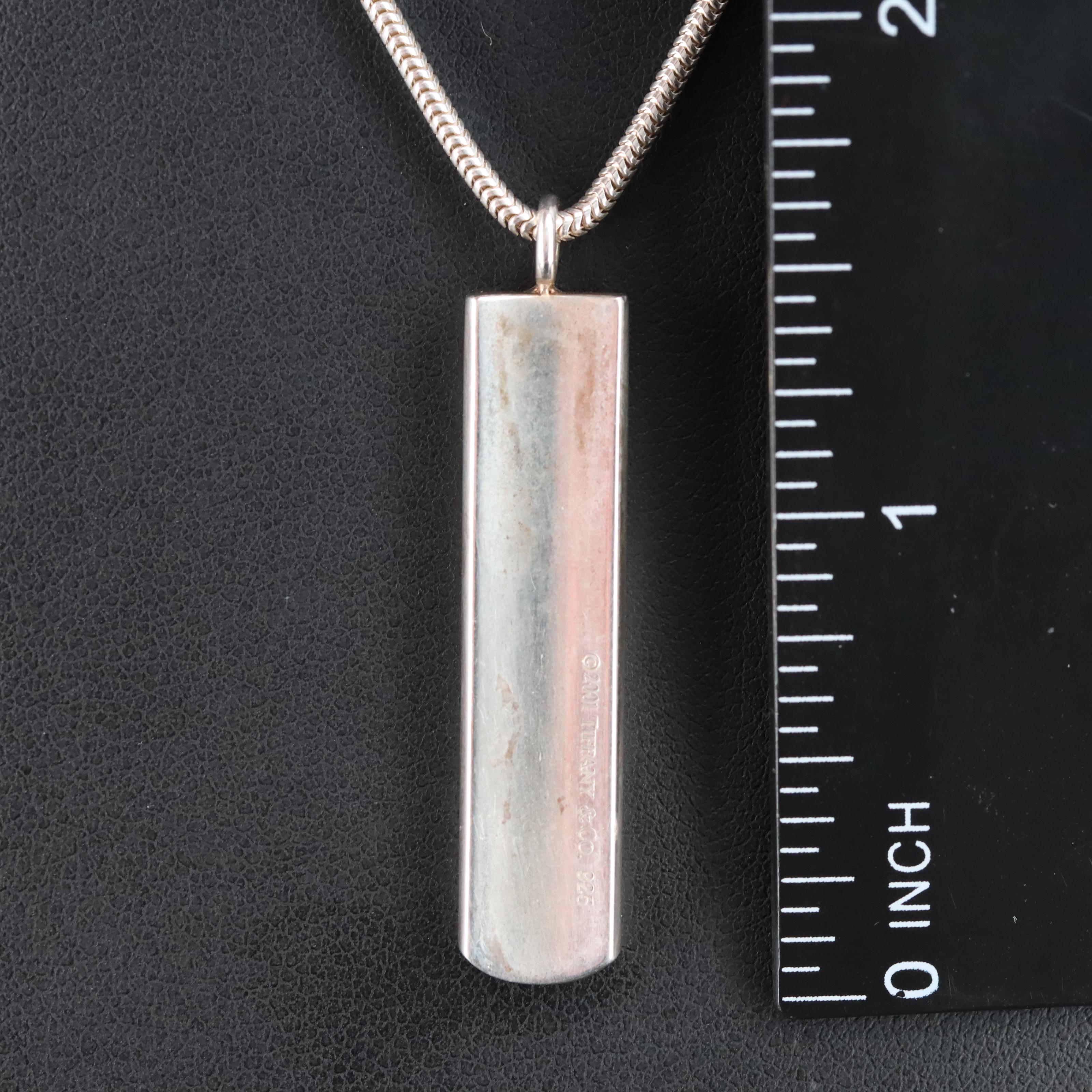 Tiffany & Co. Sterling Bar Pendant Necklace