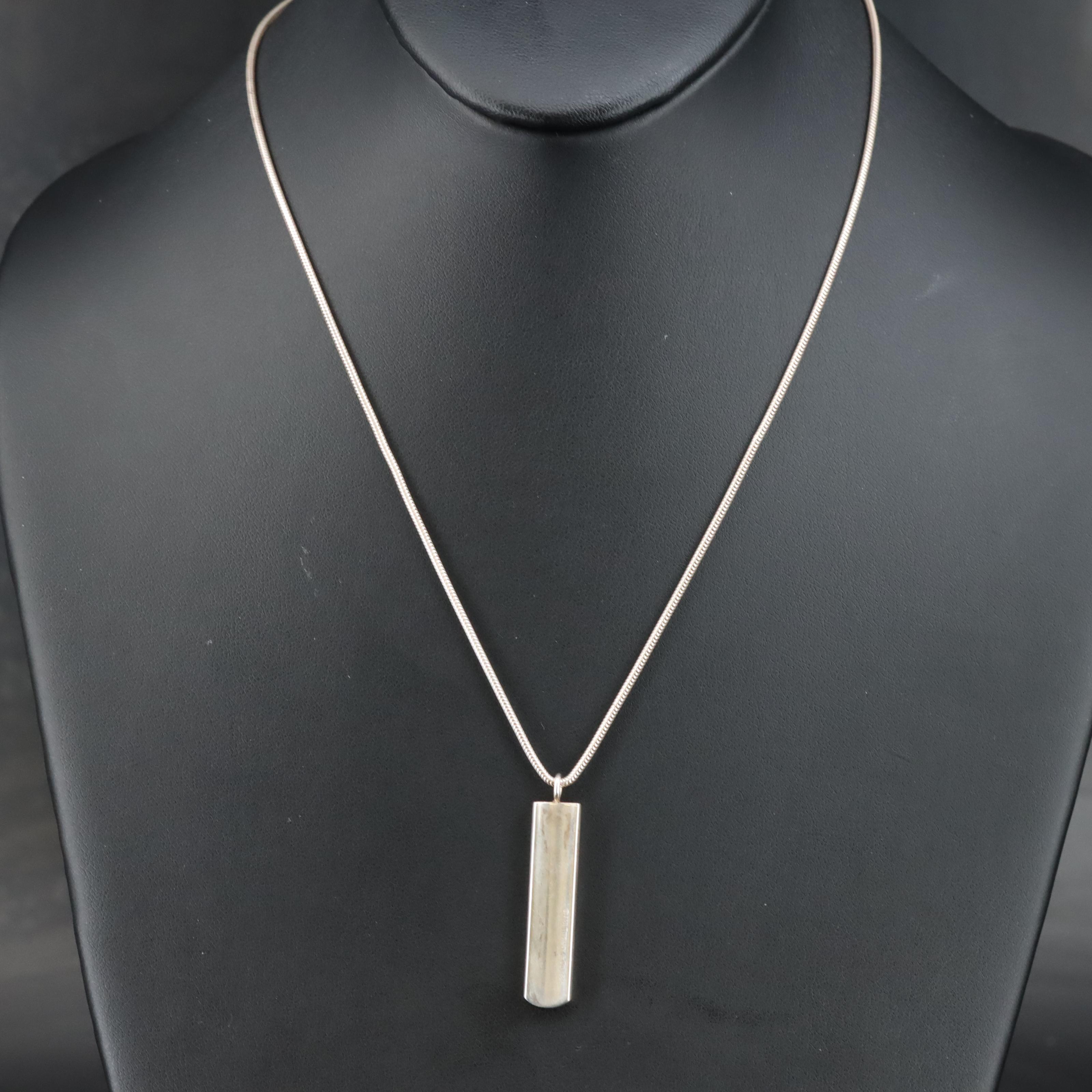 Tiffany & Co. Sterling Bar Pendant Necklace